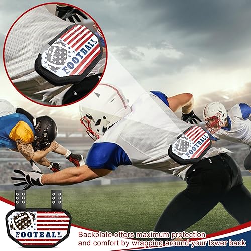 Miniatura 6 de Liliful Placa trasera de fútbol para jugadores de fútbol con respaldo de espuma de impacto, placa trasera de fútbol para deportes de otoño,