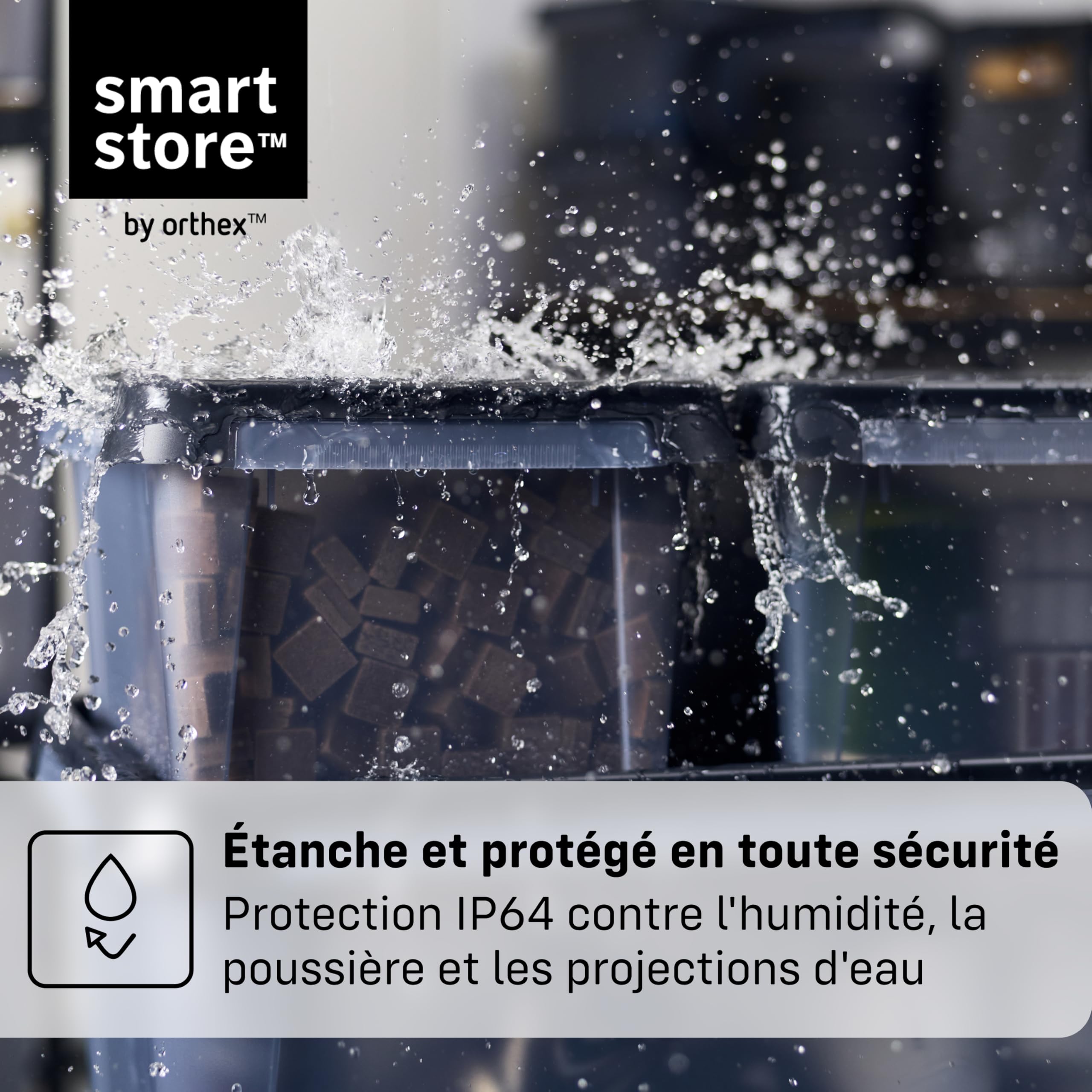 SmartStore Boites de Rangement en Plastique Garage avec Couvercles - Lot de 7 - Transparentes - IP64 - Étanches, Emboîtables et Empilables - Aptes au Contact Alimentaire - L 40 x I 30 x H 20 cm - 13L