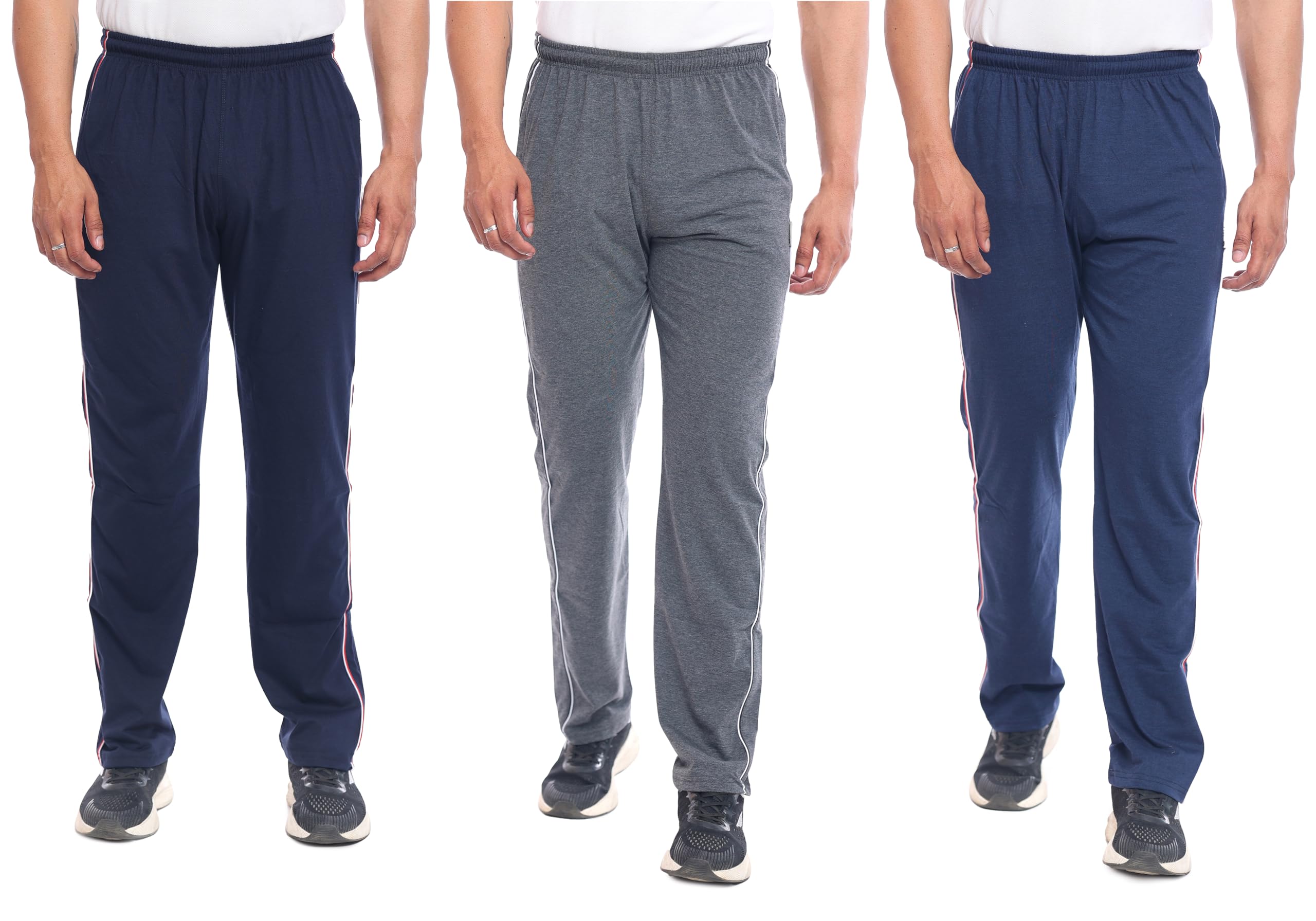 kings creed Athletic Track Pants for Men, Elastic Waistband, Zip Pockets - Combo (Pack of 3)-picture-49