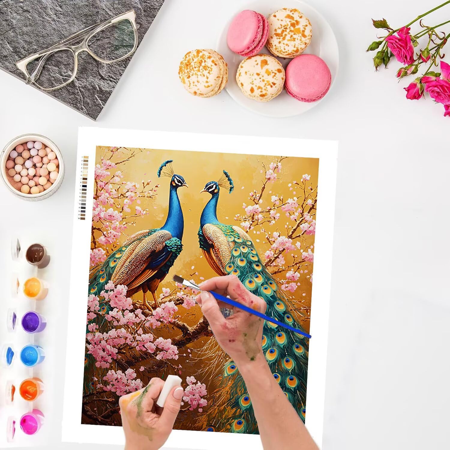 WEISHIWE Dipingere con i Numeri Adulti Pavone animale, 80x100cm s-555 | Paint by Numbers Kit con Pennelli e Acrilico Pigmento, Fai da te Olio La Pittura di Numeri Kit, Decora la Casa, senza Cornice