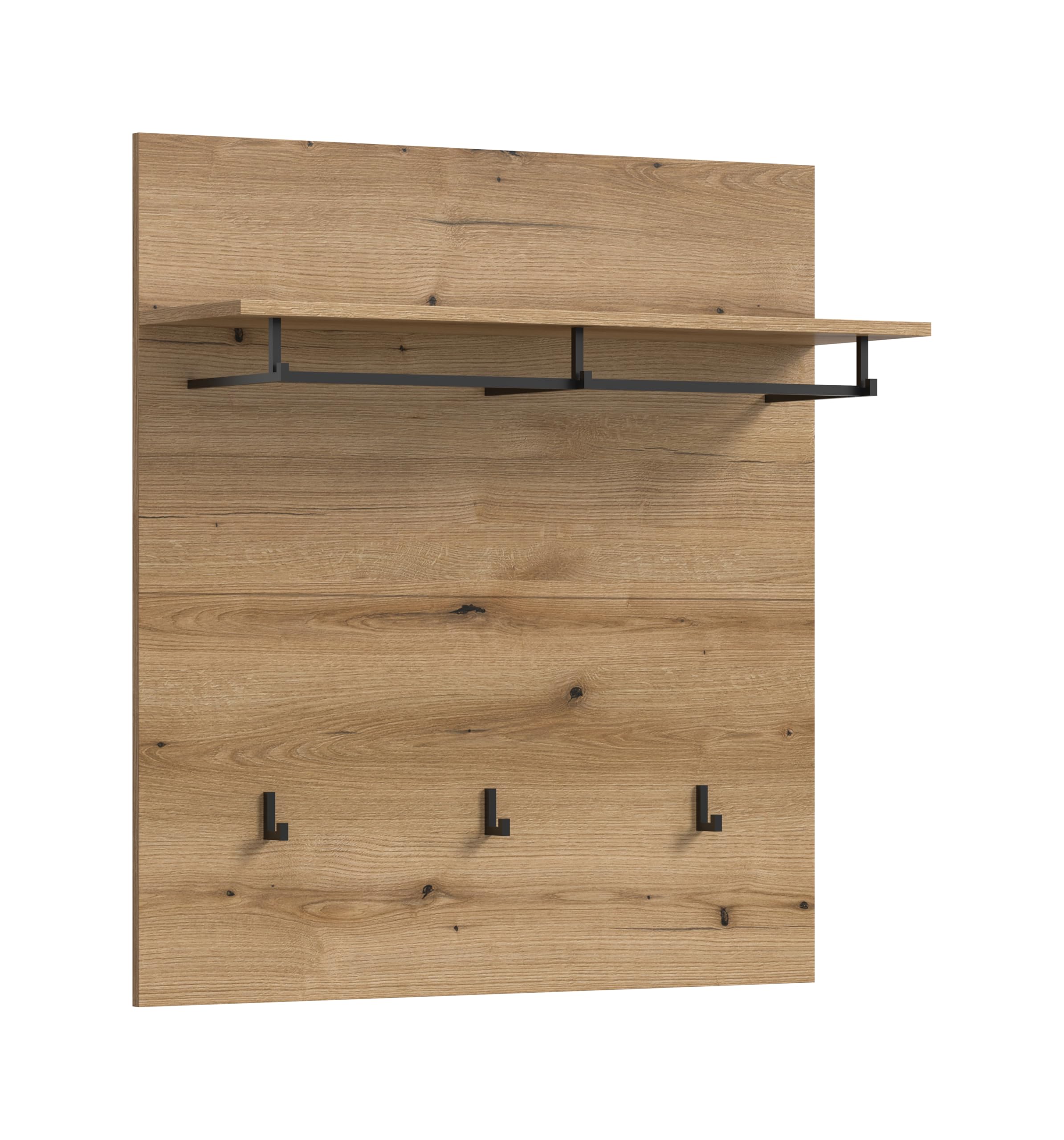 xonox.home Garderobe Scout Wandpaneel Paneel Wandboard Wandgarderobe Garderobenwand Garderobenpaneel Flurpaneel in Evoke Oak Eiche Nb., ca. 90x98x27 cm