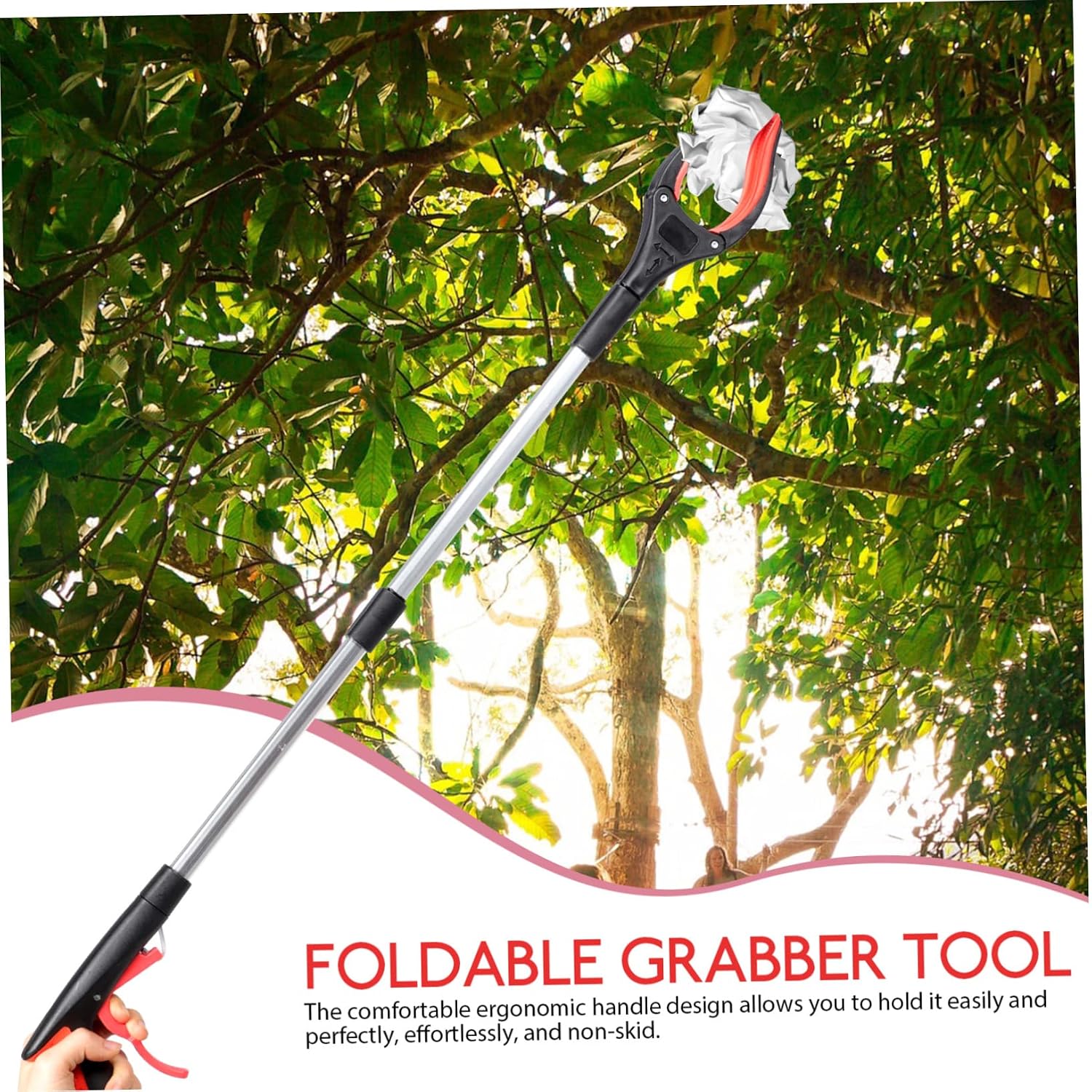 Foldable Grabber Tool Trash Picker with Non-Skid Grip for Elderly
