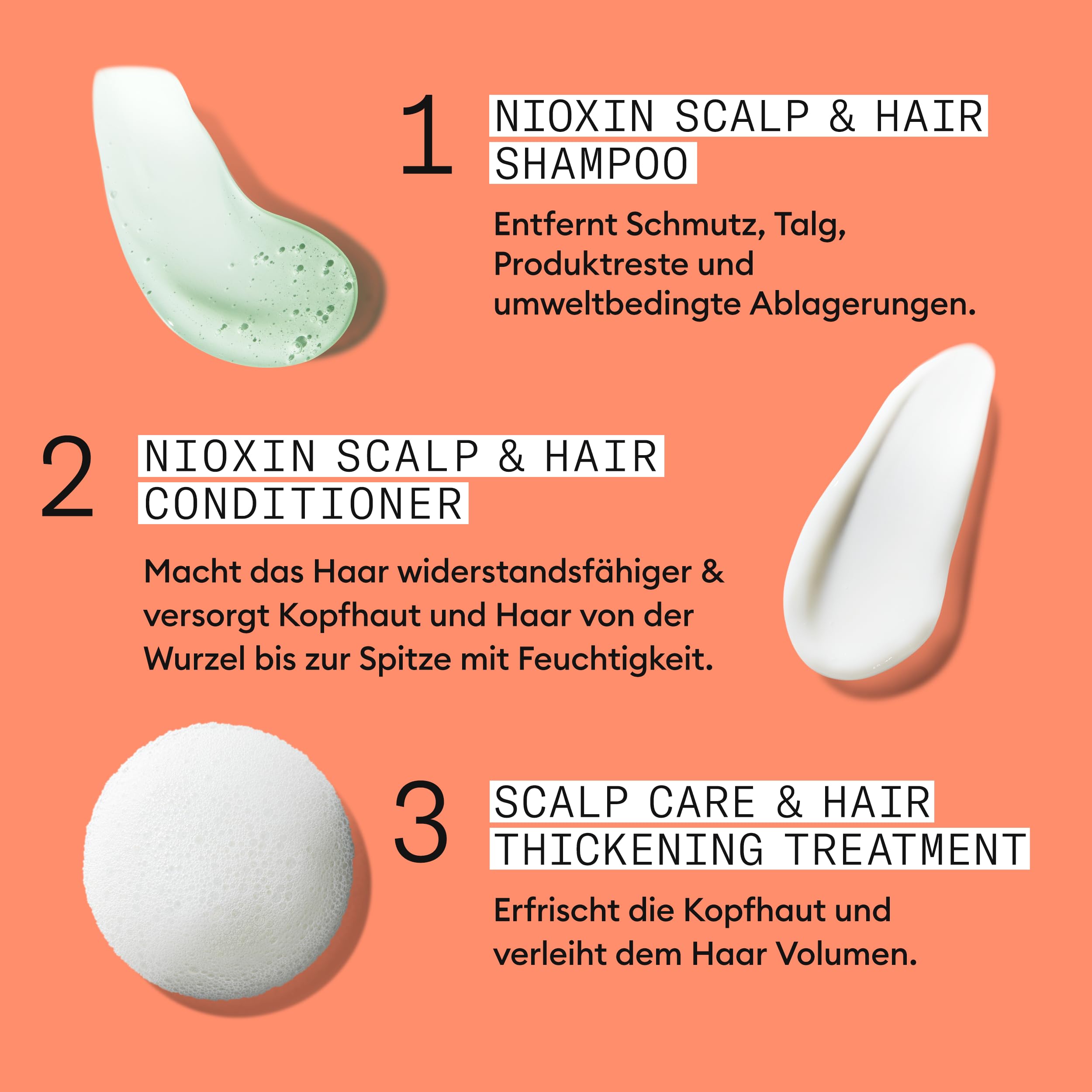 Nioxin Scalp + Hair System 4 - Haarpflege für strapaziertes, sichtbar dünner werdendes Haar - mit Biotin, Koffein & Niacinamid