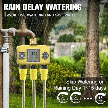 Garden Watering Timer 3 Outlets Drip Irrigation Timer for Lawn Hose Timer