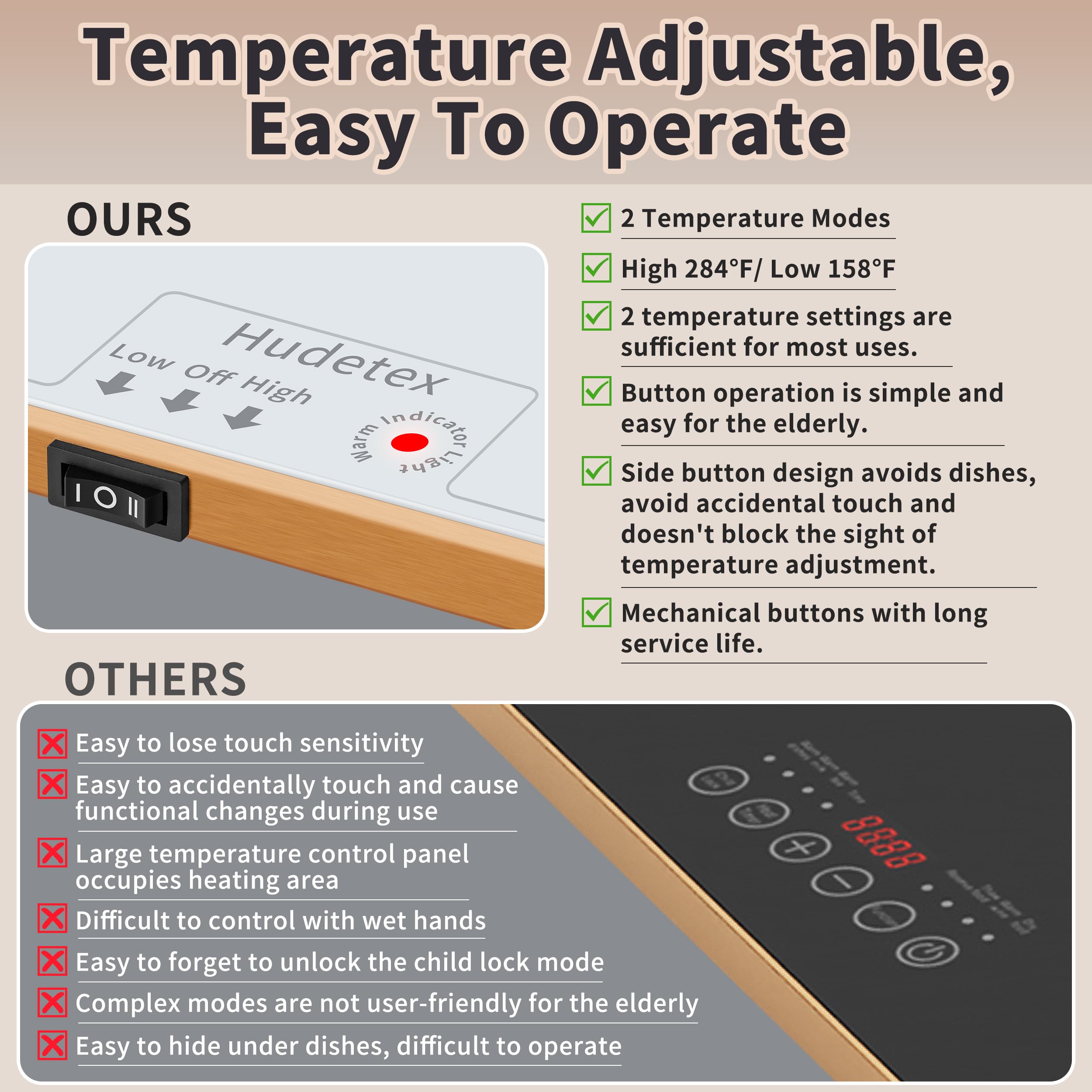 Hudetex Electric Heating Tray - Keep Food Warm! -6 Hudetex Electric Heating Tray - Keep Food Warm! -6