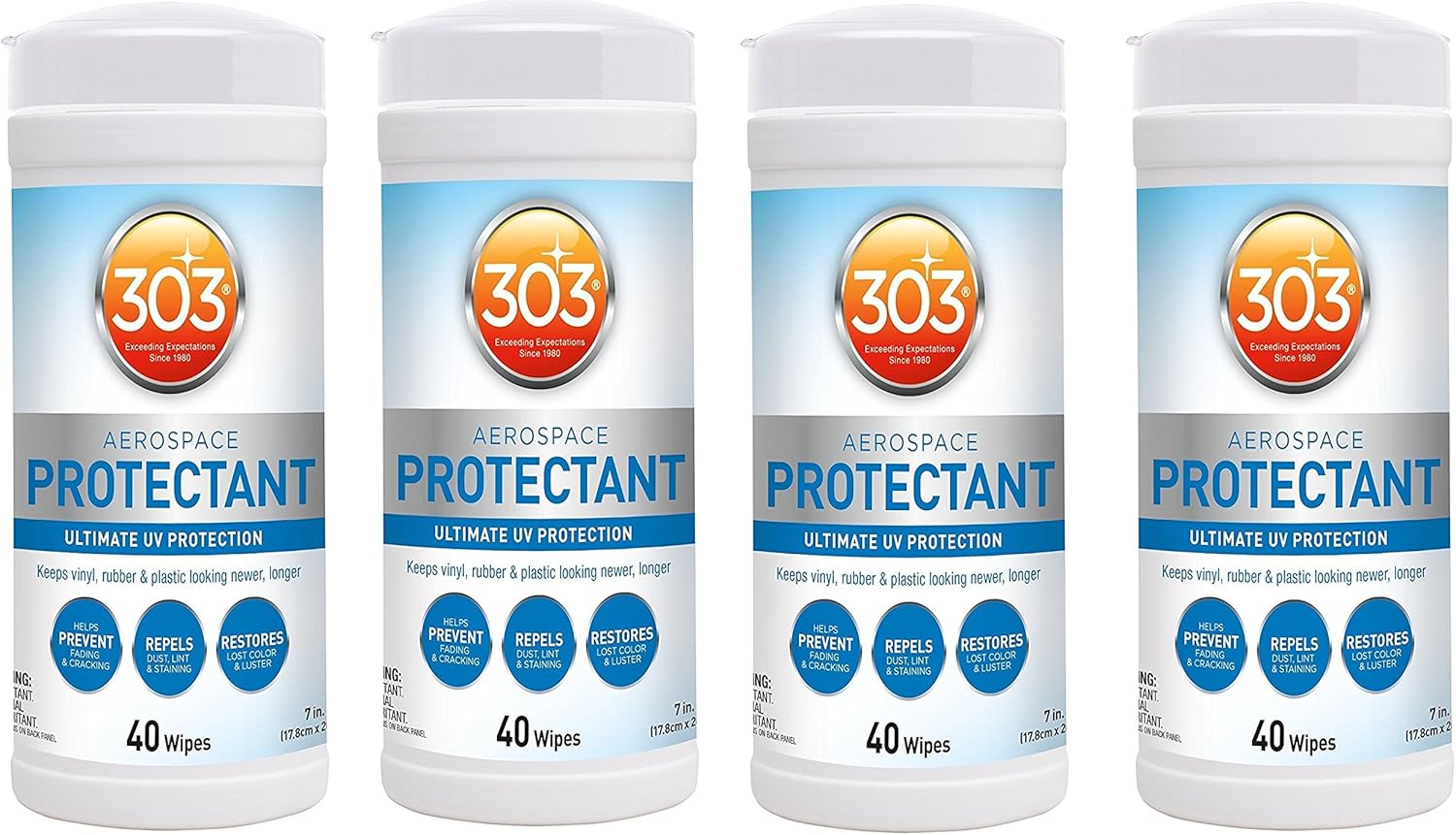 303 (30321) UV Protectant Wipes for Vinyl iiyQii, Plastic, Rubber, Fiberglass