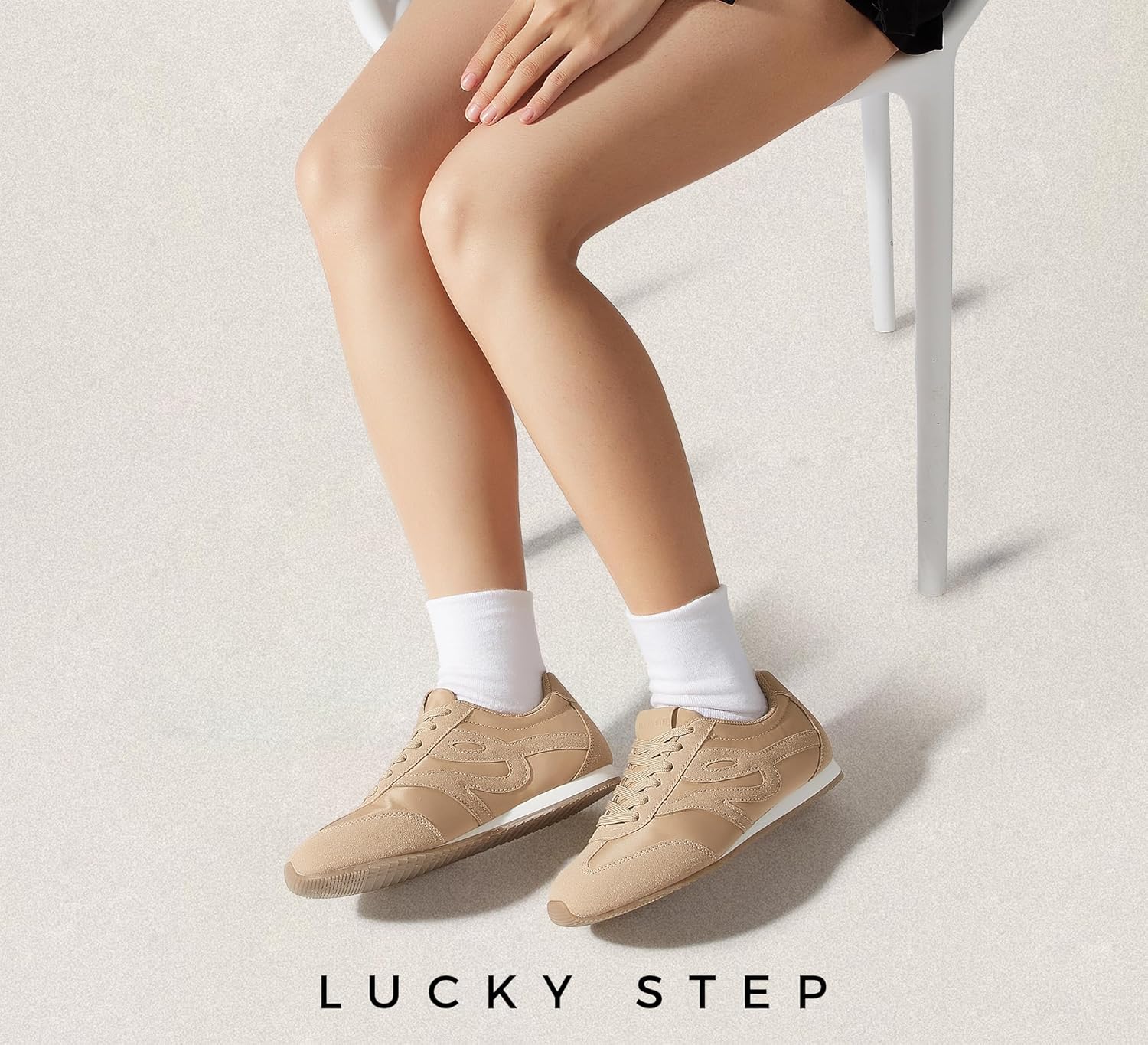 LUCKY STEP Women's Fashion Sneakers Thin Sole Lightweight Retro Athletic Sneakers Casual Lace Up Tennis Shoes Walking Footwear - Image 9