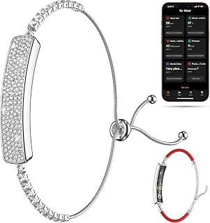Women's Smart Bracele Health Fitness Tracker 24/7 Heart Rate/HRV/Sleep Monitor Fashion Diamond Bracelet with Message/Call Reminder Smart Bracelet for Women for iPhone Android