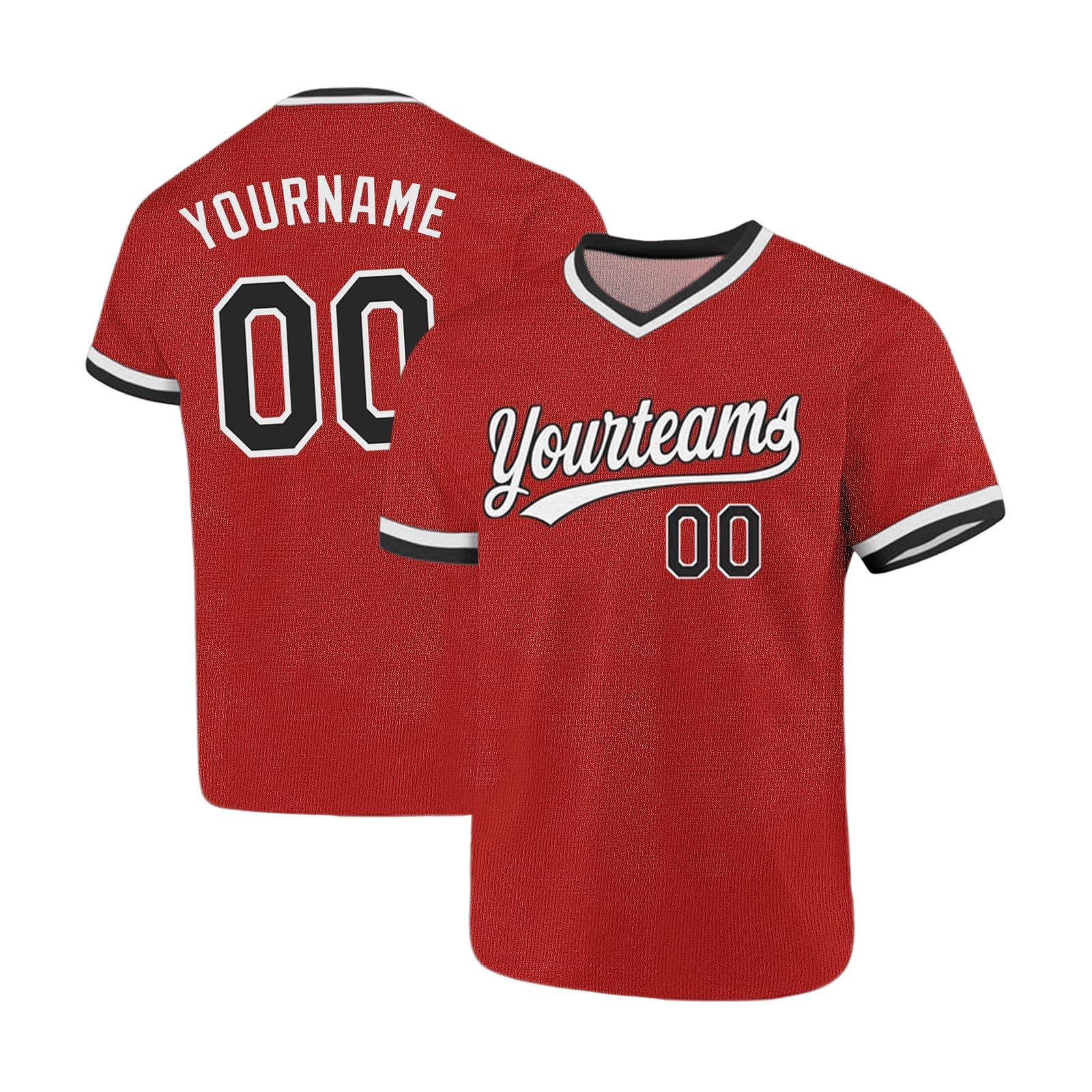 Personalised Jersey Men Custom T Shirt with Team Name Number Design Your Own Personalized Baseball Shirt,V Neck Short Sleeve,Long-Lasting Printing,Breathable,Moisture-wicking,Custom Football Jersey