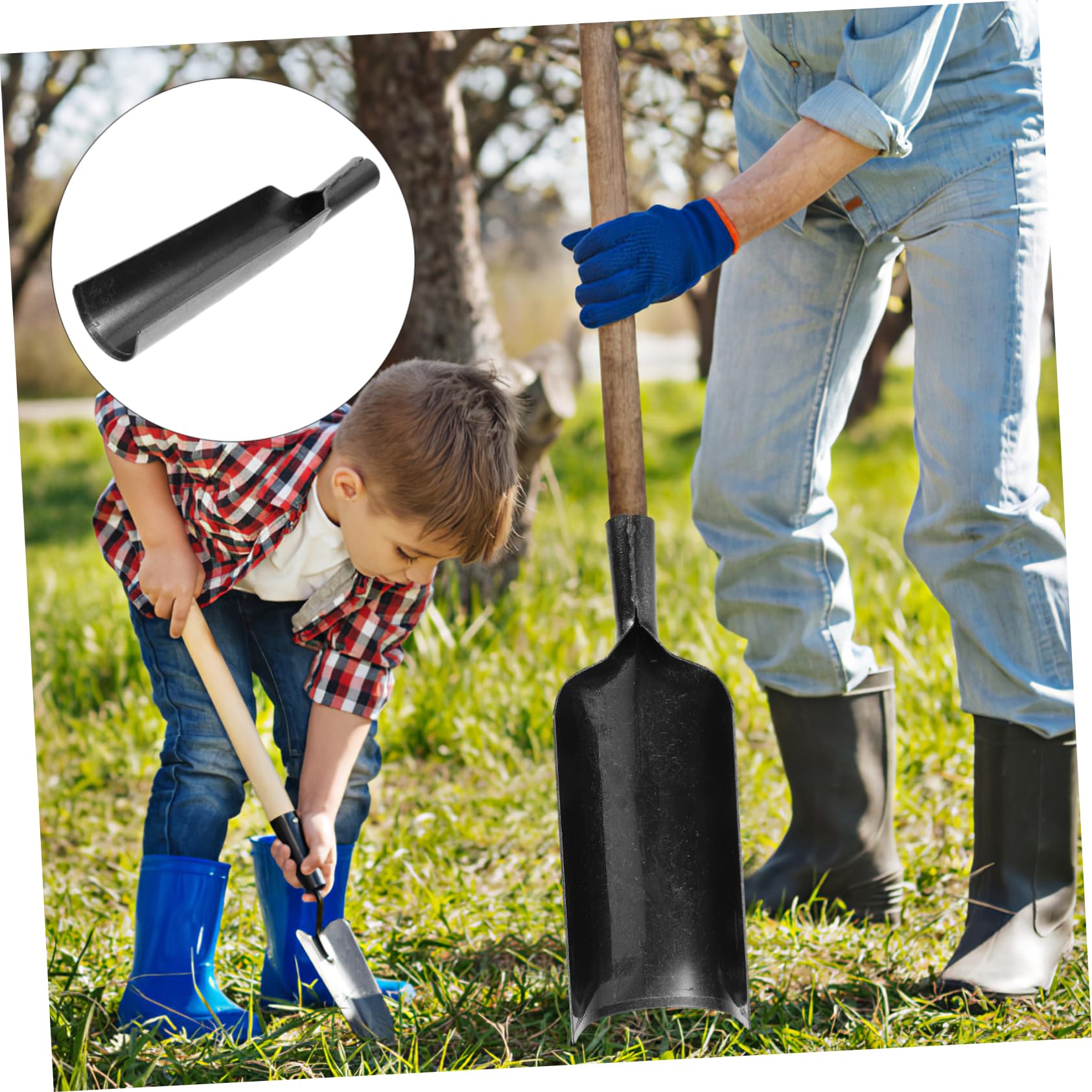 Kisangel Pala da Giardino Manico Spessa in Acciaio al Manganese Strumento Multifunzionale per Trapianto e Diserbo Facile da Trasportare