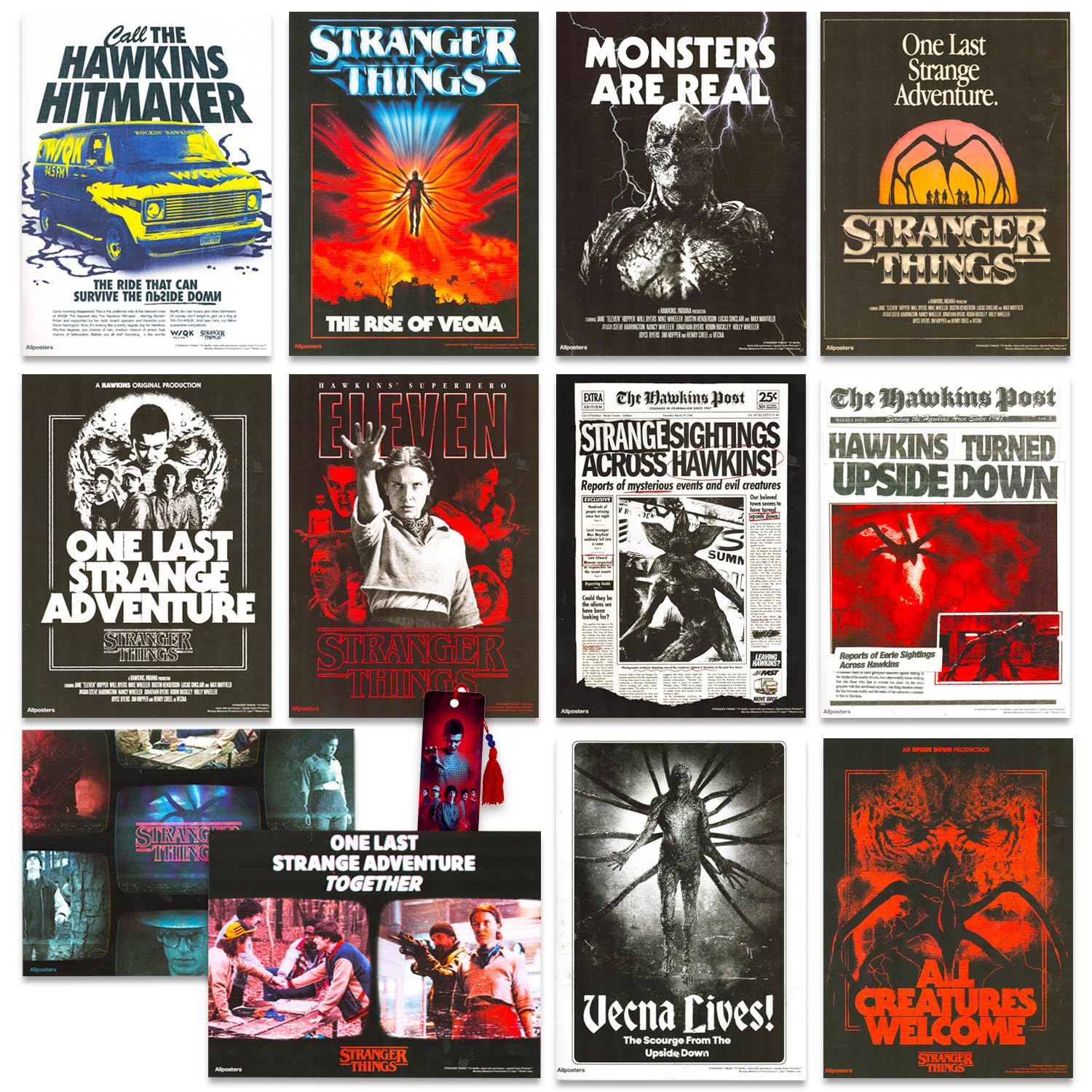 Stranger Things Poster Book - Bundle Includes 12 Posters Featuring Season 5 Final Season Artwork for Boys Room Decorations Plus Bookmark | Stranger Things Room Decor for Boys, Girls, Kids