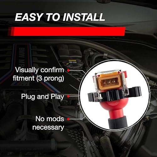 Miniatura 4 de Dinan Bobina de encendido D650-0006 (rojo) para modelos seleccionados de la serie BMW M y S M52 M54 M62 M73 S52 y S62 - Repuesto para números de