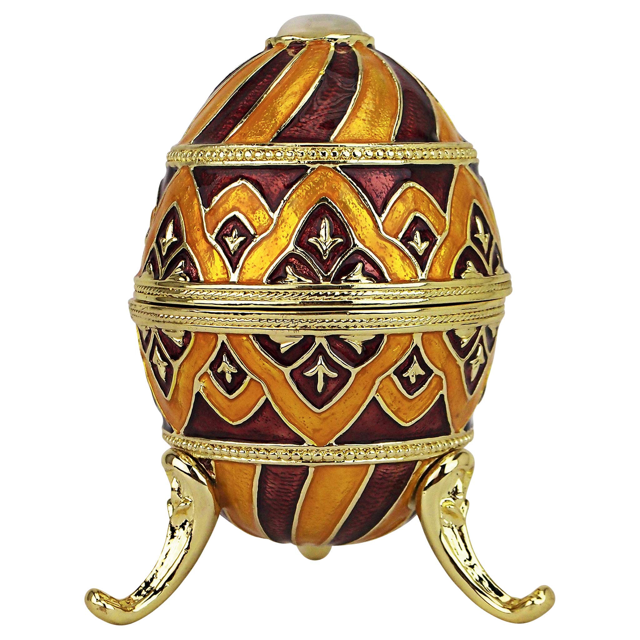 Design Toscano Feodorovna Romanov Style Decorative Egg Box, 3 Inch, Faux Gold