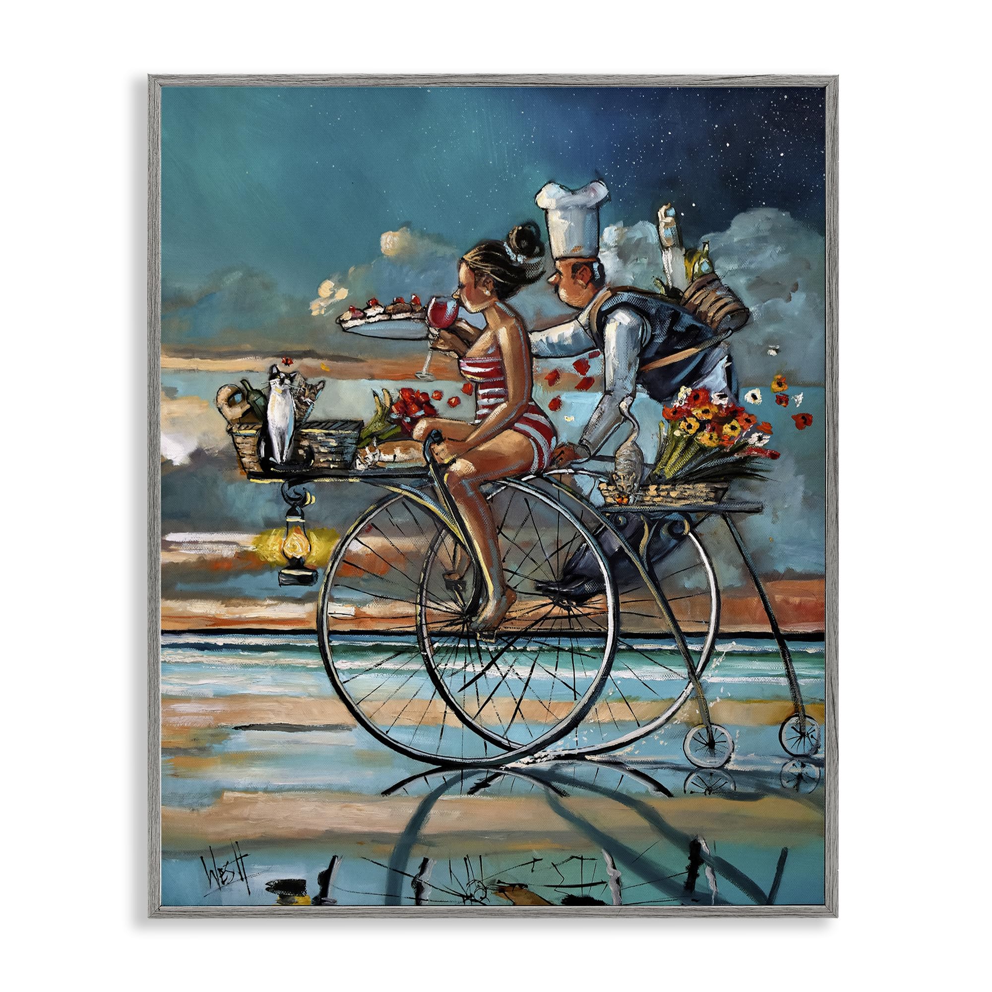 'Zaan's Dream Seaside Bicycle Ride'| Framed Giclee Art
