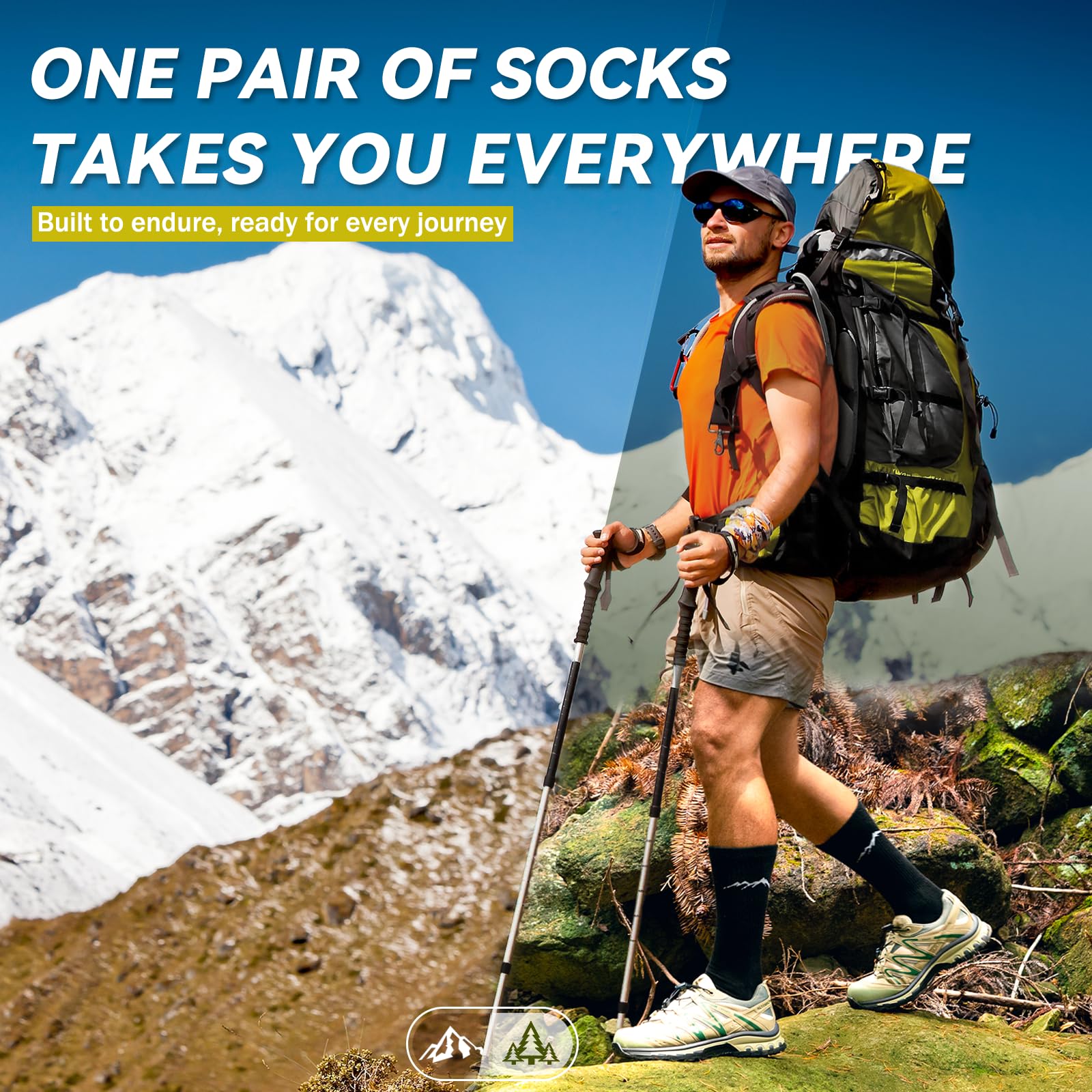 Merino Protect Calcetines Lana Merino Montaña Calcetines de Lana Gruesa Para Hombre Trekking Térmicos Ciclismo Montaña Caminar