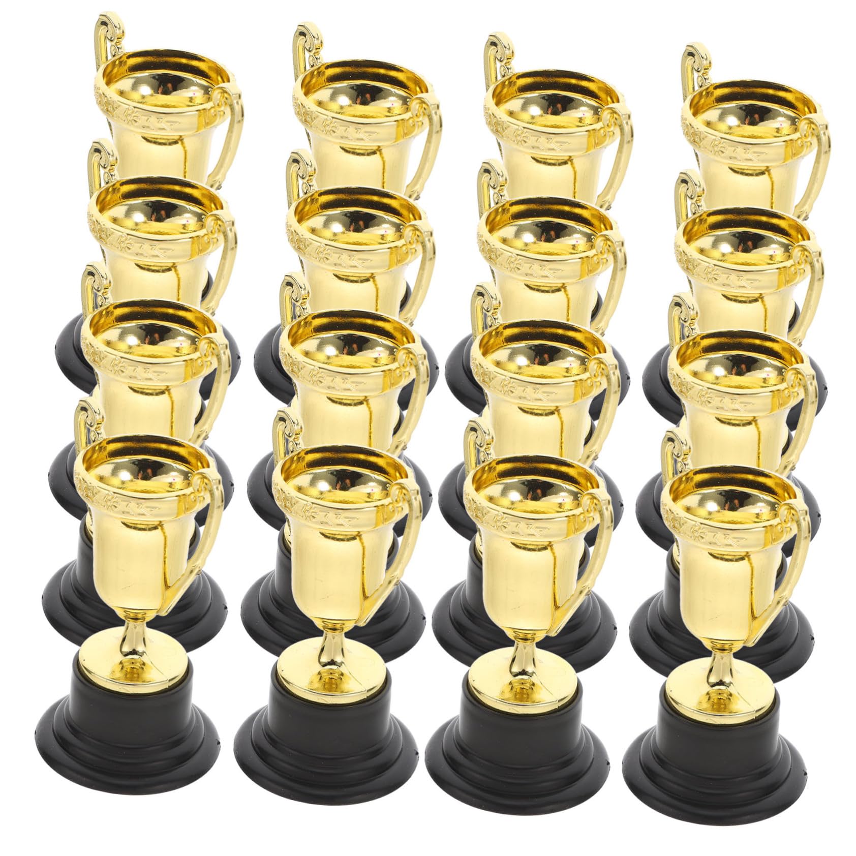 30 Goldene Kleiner Pokale aus Kunststoff für Kinder als Belohnung | Klassische Trophäenform mit Glatter, Glänzender Oberfläche, 30 Stück, Passend für Klassenraum und Sportbankett