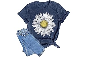 Sunflower Shirts for Women - Faith Over Fear Graphic Tees Inspirational Gifts for Women