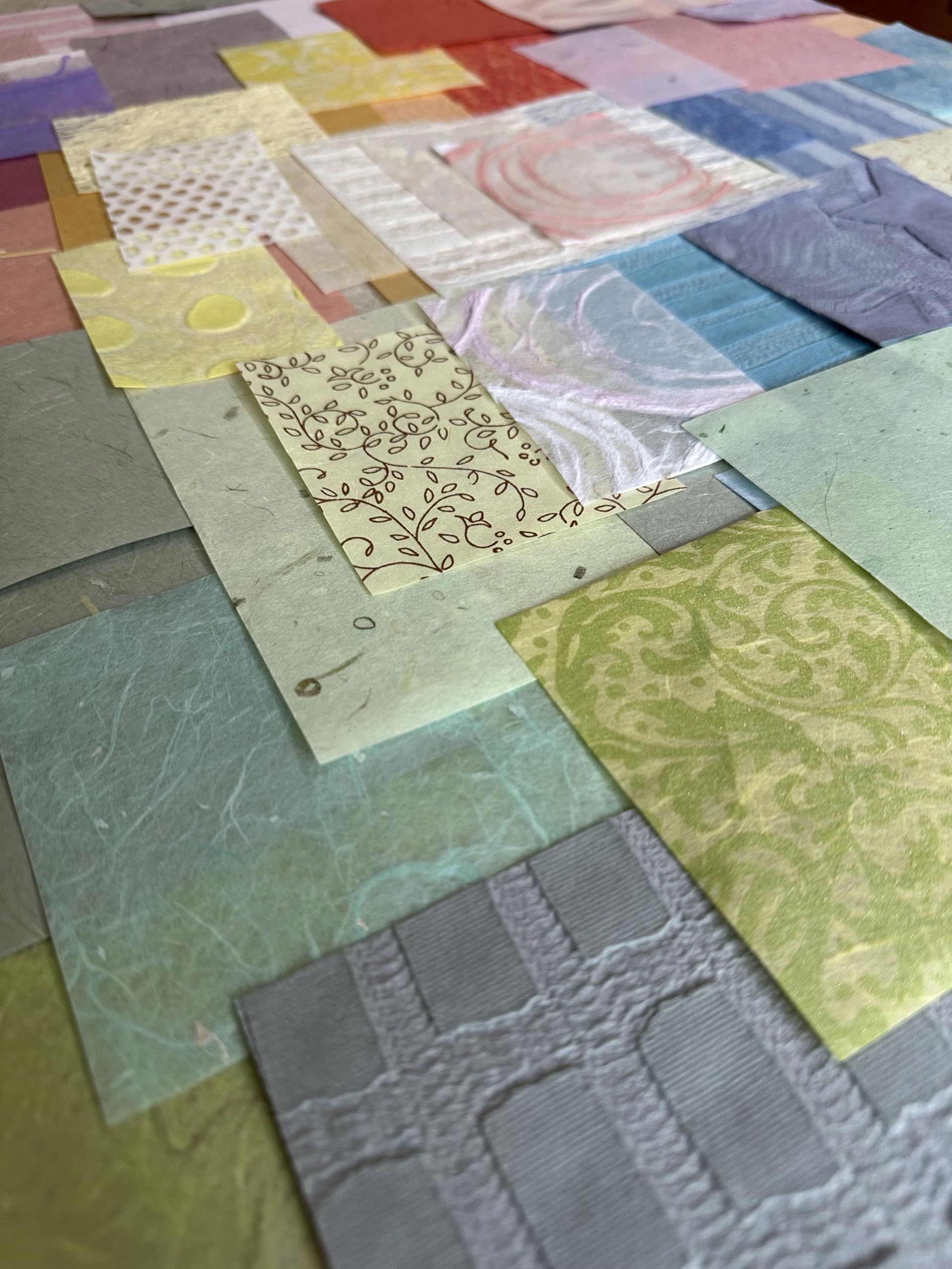 Kozo Studio Zestaw do wycinania papieru morwowego, wiosenna edycja pastelowa (100 unikalnych sztuk), wysokiej jakości papier dekoracyjny do scrapbookingu, tworzenia kart, kolażu, rękodzieła mieszanego