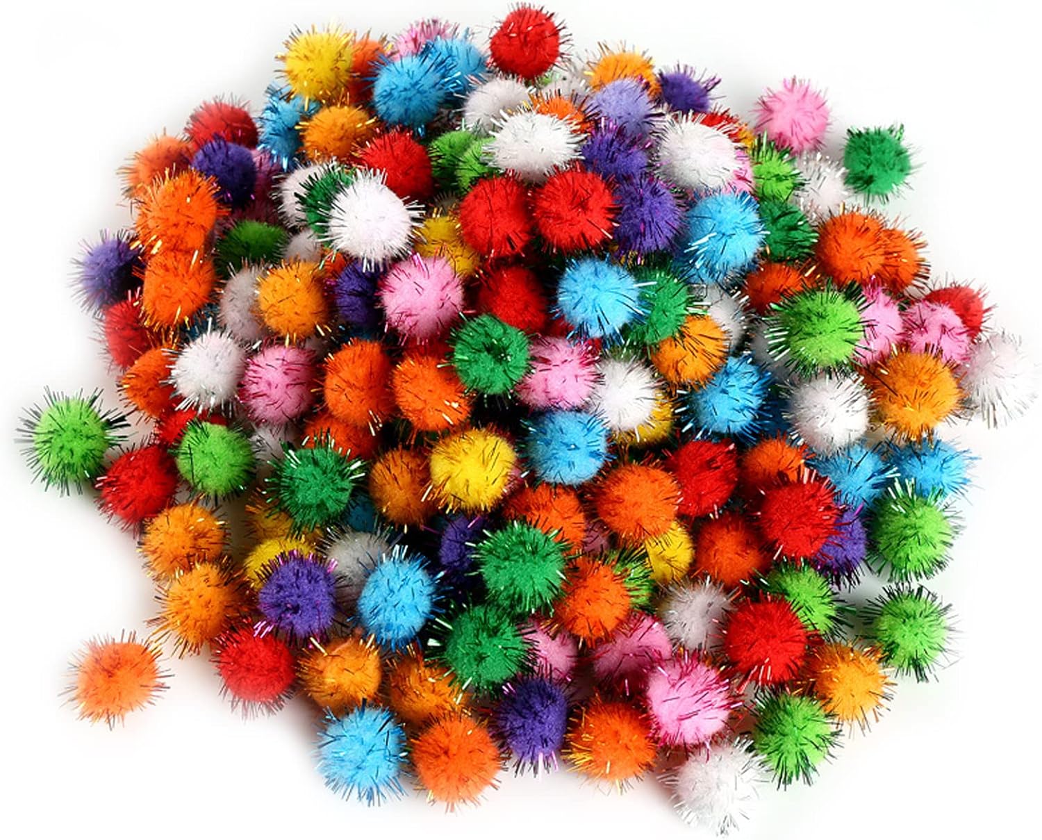 10000 Pieces Glitter Pom Poms 0.4 Inch Fuzzy Pompoms Arts and Crafts Balls for Hobby Supplies and Craft DIY Material Mutil-Colors (10000)
