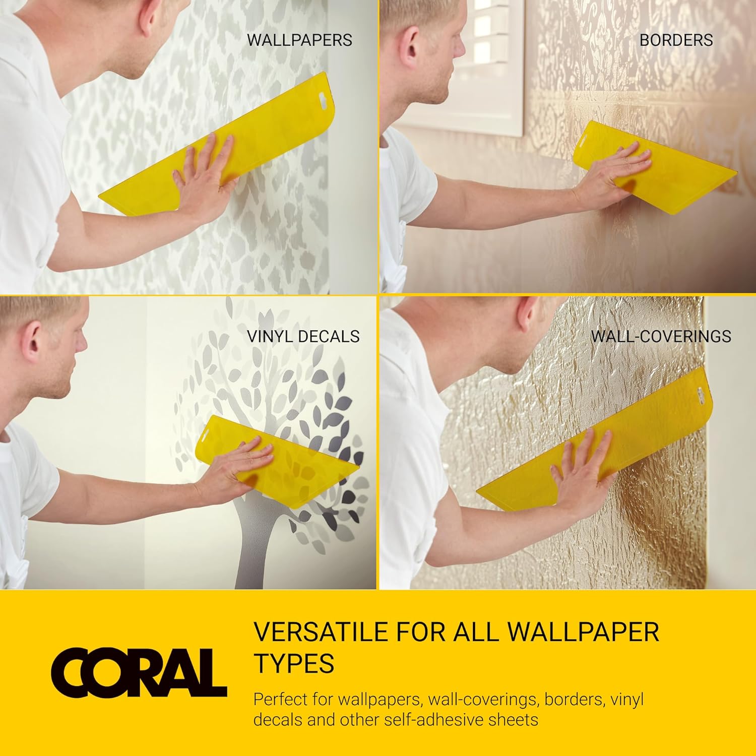 Coral 69502 Paperwiz XL Wallpaper Tools - Smoothing Tool for Peel and Stick Wallpaper - Wallpaper Smoothing Tool & Hanging Tools - Install Kit Includes Wallpaper Smoother Tool for Easy Application
