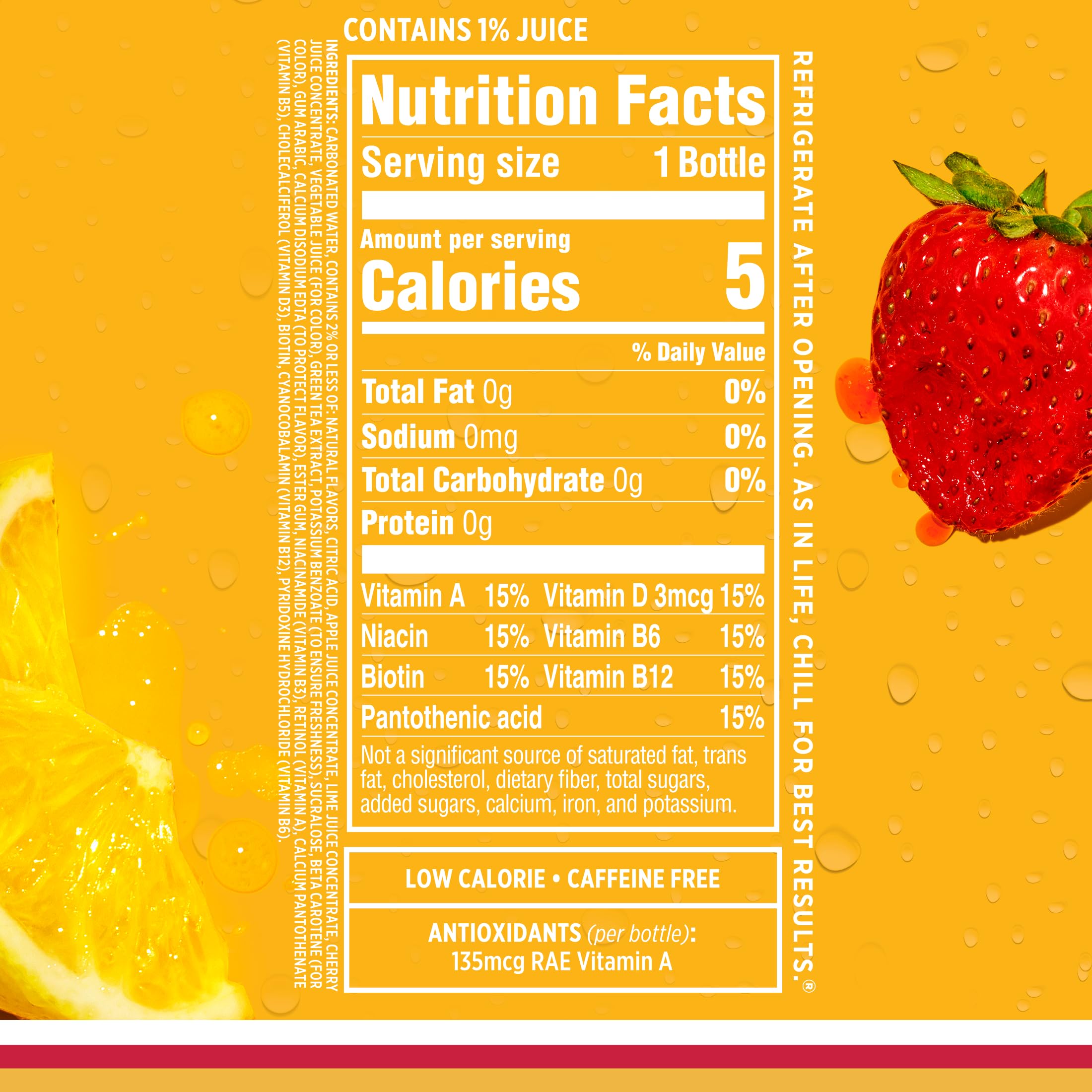 Sparkling Ice +Caffeine Strawberry Citrus Sparkling Water (Pack Of 12) and Sparkling Ice, Strawberry Lemonade Sparkling Water (Pack of 12)