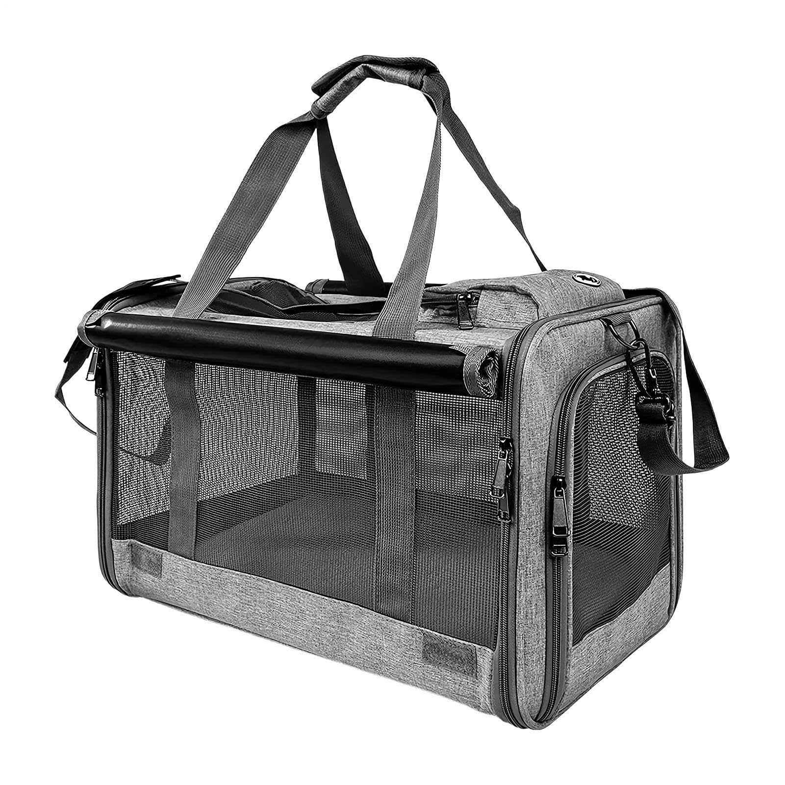 Transportín para Gatos Hasta 9 kg Bolsa de Viaje Transpirable y Portátil | Transportín Pequeño para Mascotas Para Moto Camping Avión Coche Veterinaria al Aire Libre