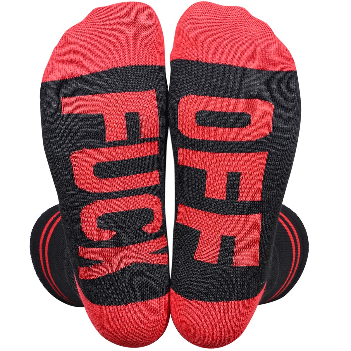 Himozoo Womens FUCK OFF Socks Funny Casual Cotton Ribbed Knit Half Crew Socks Novelty Gifts for Women Wife