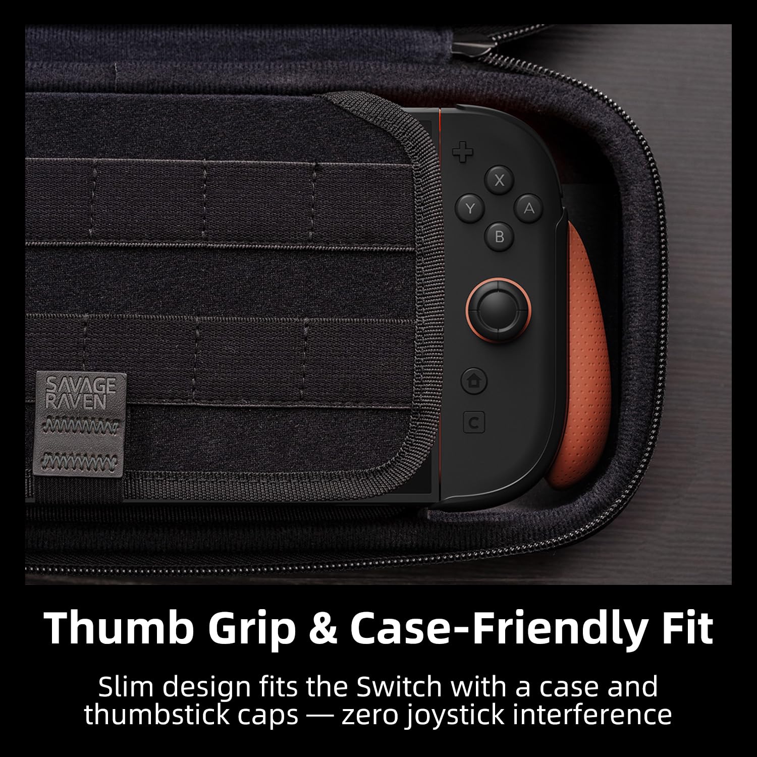 SAVAGE RAVEN by Skull & Co. Maxcarry Case for Nintendo Switch 2: Portable Hard Shell Protective Travel Carrying Case with Storage for NeoGrip and StandGrip, GripCase & Accessories (Black)