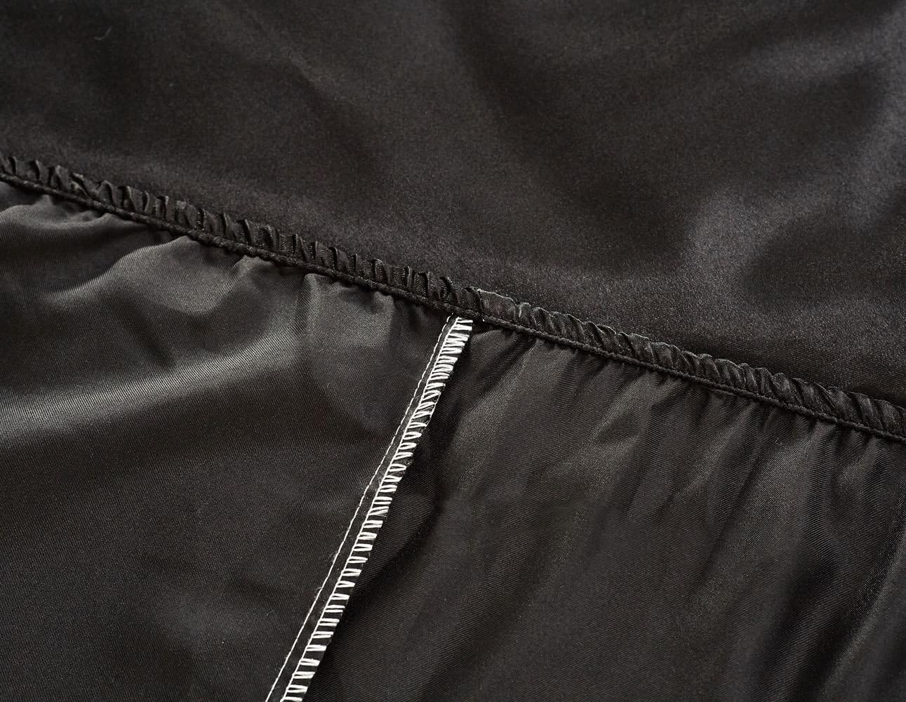 Hotel Quality Silky Soft Black Bed Sheet Set King Size 4 Pieces (1 Fitted Sheet, 1 Flat Sheet,2 Pillowcases) Sateen Finished Bedding Satin Smooth Durable Hypoallergenic Stain Resistant