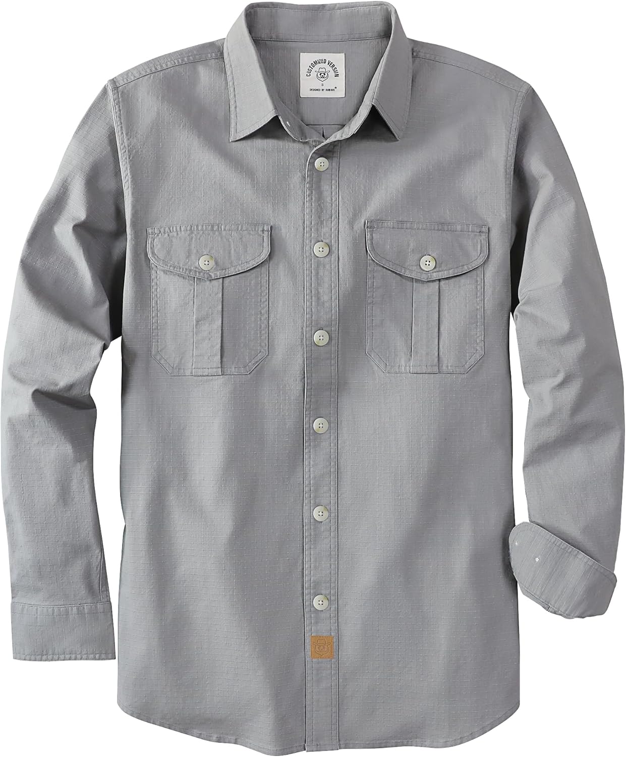 Dubinik® Mens Button Up Shirts Long Sleeve Casual Button Down Shirt Men Vintage 2 Pocket Sturdy Stretch