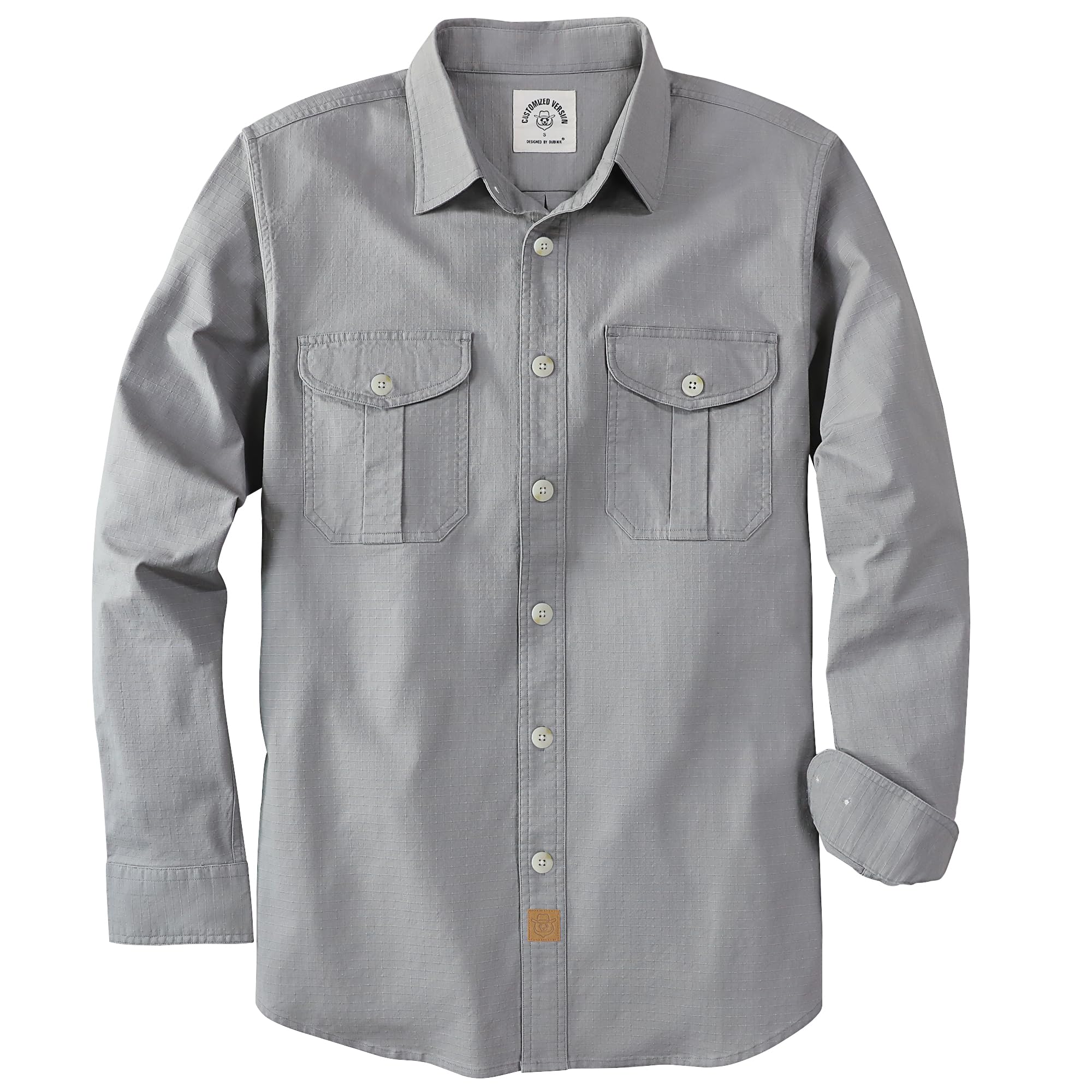Dubinik® Canvas Long Sleeve Shirts for Men Button Up Work Shirt
