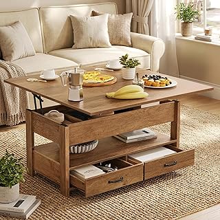 VASAGLE Coffee Table Lift Top, 3 in 1 Center Table with Storage, Gas Spr...