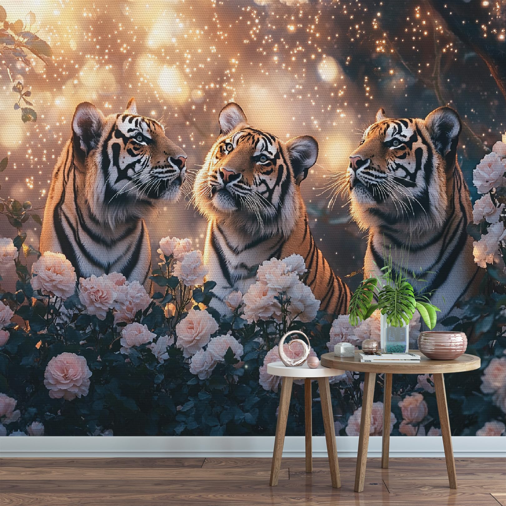 Ciel Étoilé Rétro Tapisserie Photo Grand Format 150x100 cm Peinture Murale Tigre