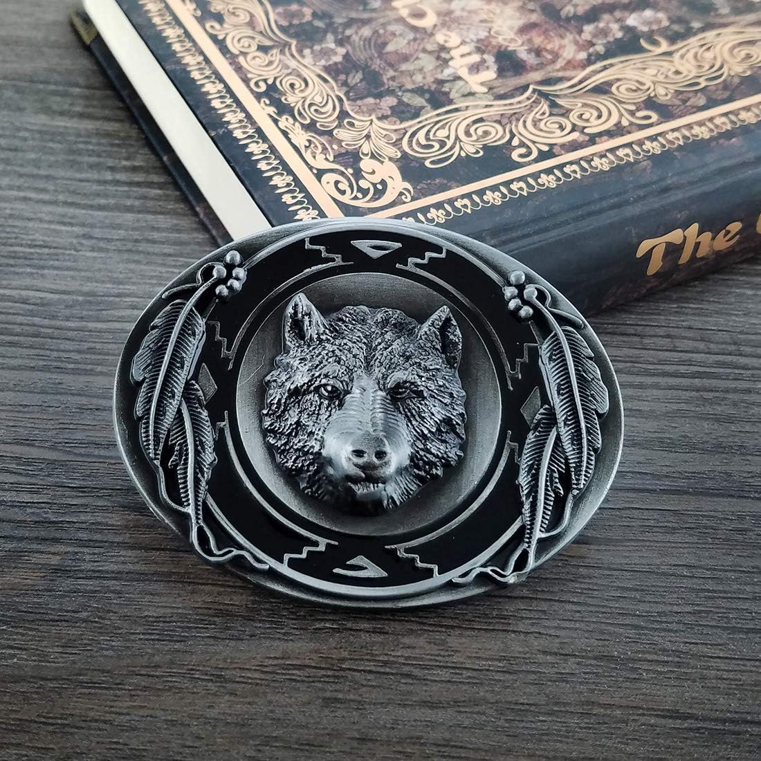 YOQUCOL QUKE Vintage Howling Wild Wolf Belt Buckle Western Cowboy 3D Hunting Wolf Head Belt Buckle - Image 3