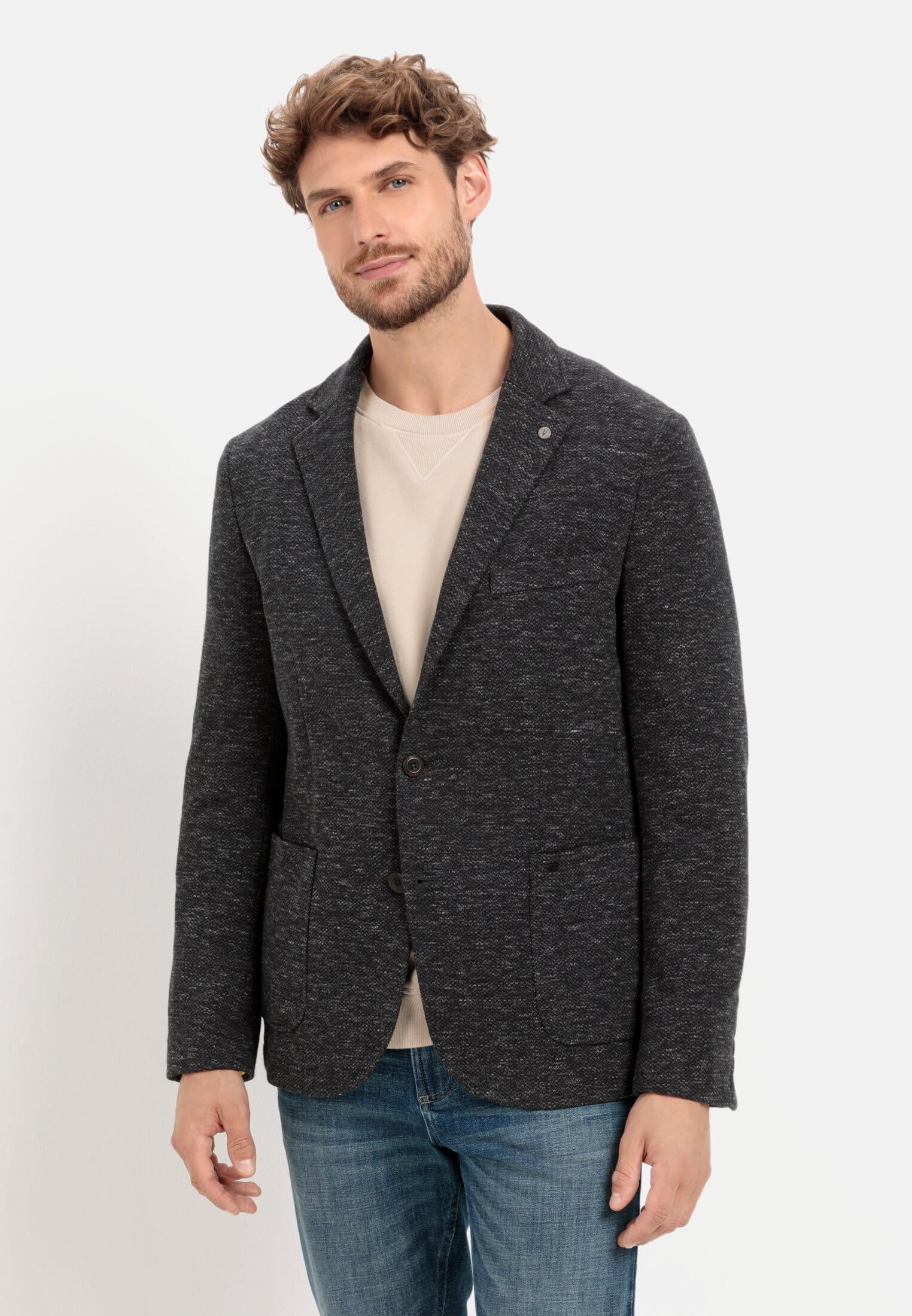 camel active Herren Casual Sakko aus einem Baumwolljersey