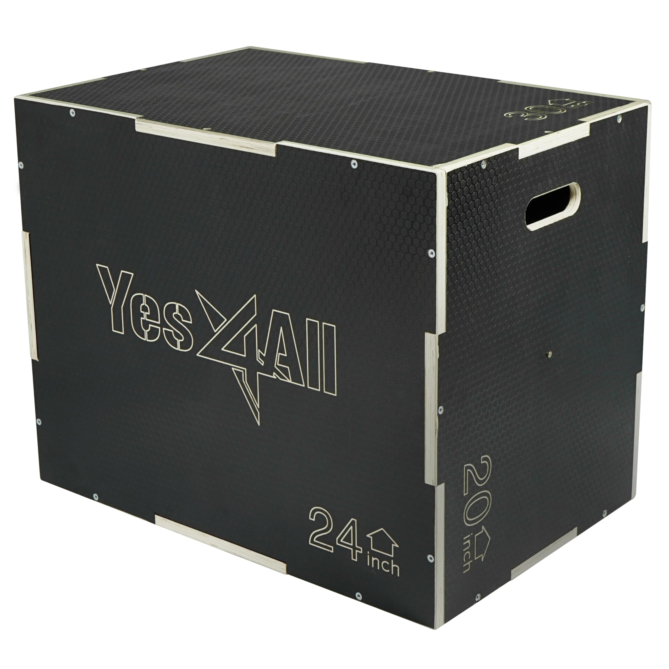 3 in 1 Non-Slip Wooden Plyo Box, Step Up Box for Workout, Plyometric Jump Box for Skipping, Jumping, Lunges, Squats, Dips