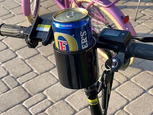 Miniatura 4 de Kroozie Stealth Bike - Portavasos para bicicleta, color negro brillante, el mejor accesorio para manillar para tu viaje, se adapta a todas las