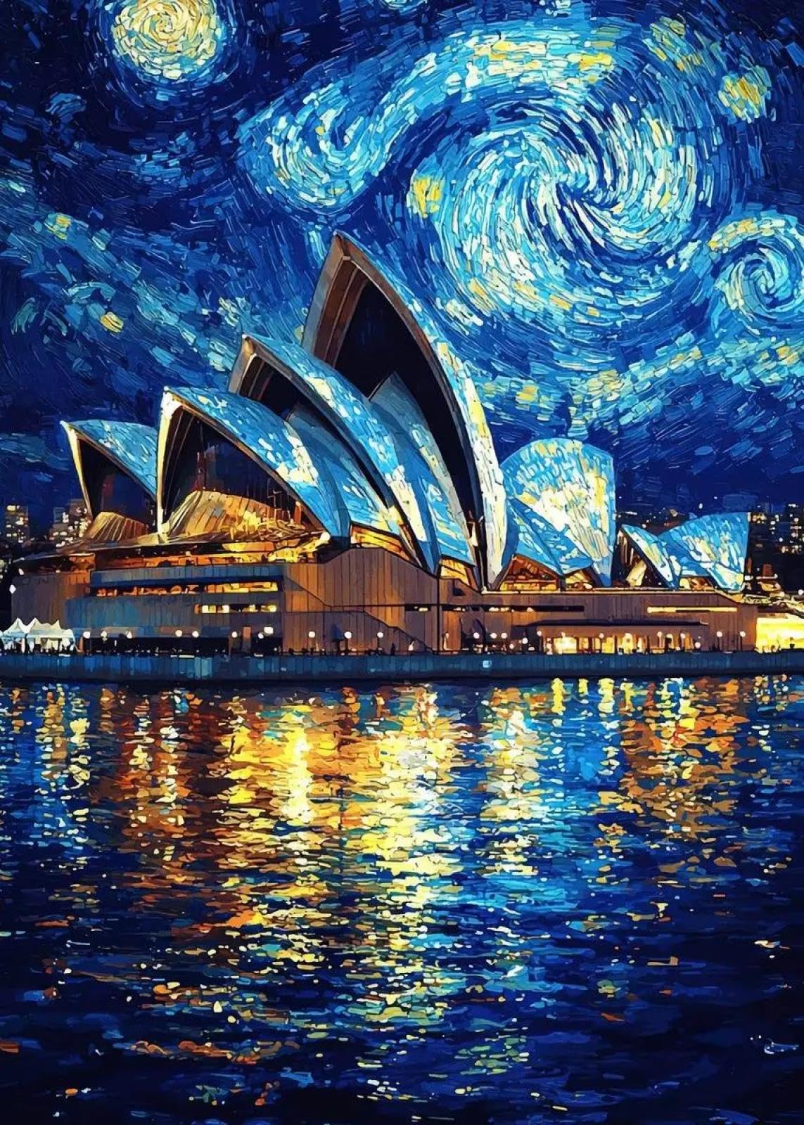 Yocheng Abstract Landscape Poster Prints House Night Canvas Painting Wall Art For Living Room Home Decor 30x40cm No Frame