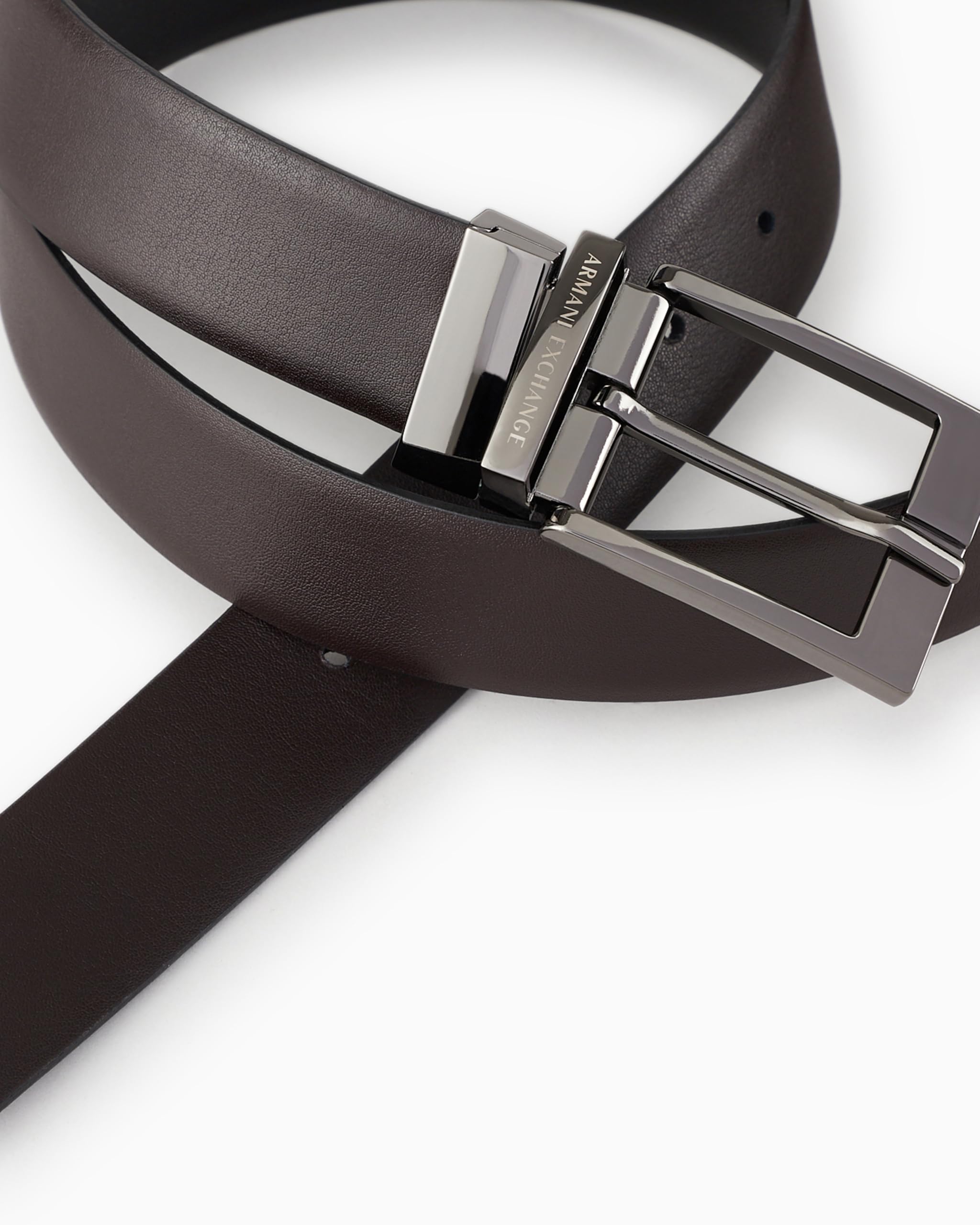 ARMANI EXCHANGE Leather Belt With Plaque Cintura Uomo