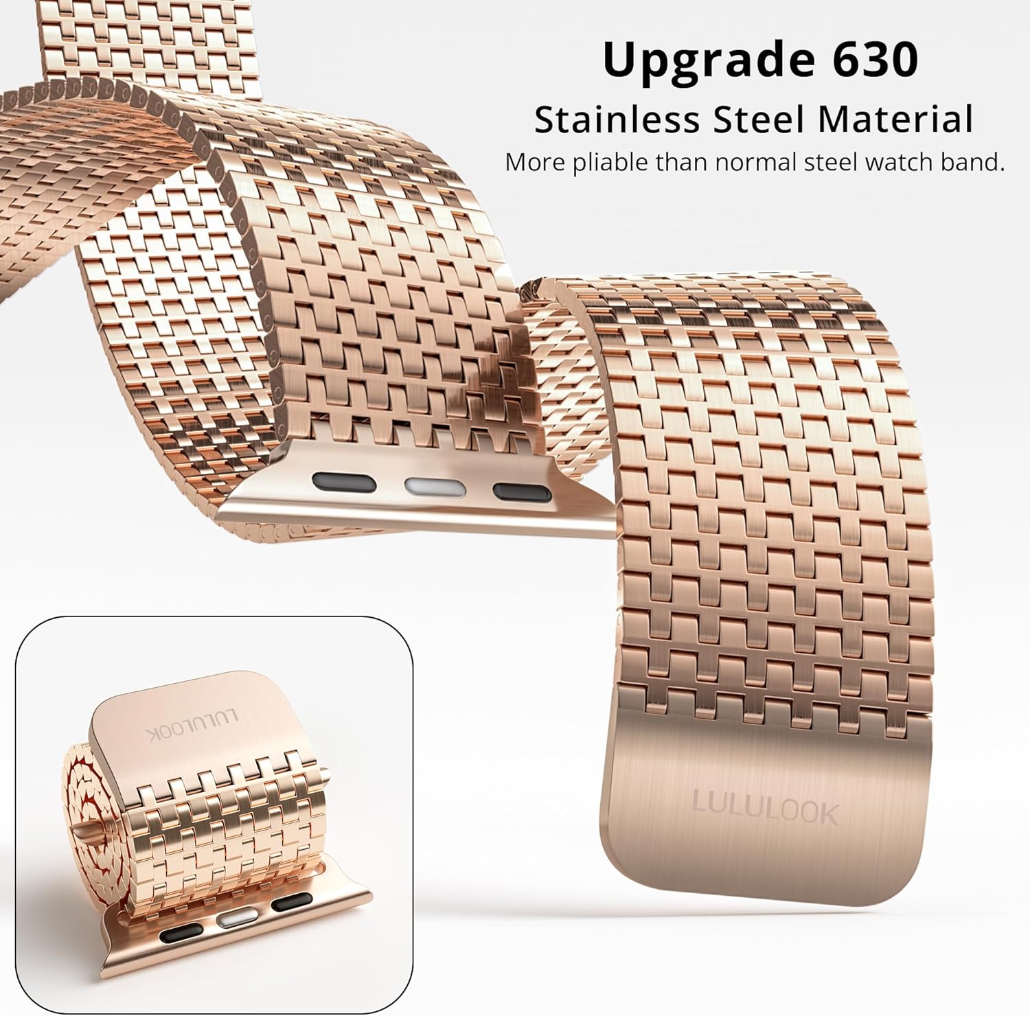 LULULOOK Milanese Mesh Loop Compatible with Apple Watch Band 49/46/45/44/42/41/40/38mm for Men Women, Stainless Steel Magnetic Buckle Strap for iWatch Ultra 3/2 Ultra Series 11 10 9 8 7 6 SE 5 4 3