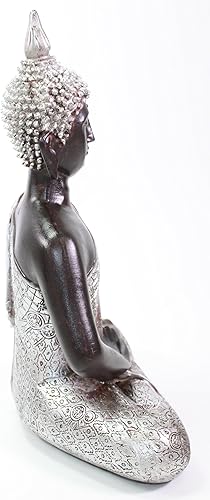 Miniatura 3 de We pay your sales tax Feng Shui 11 "plata y negro tailandés meditación Buda decoración estatua (KT00138)