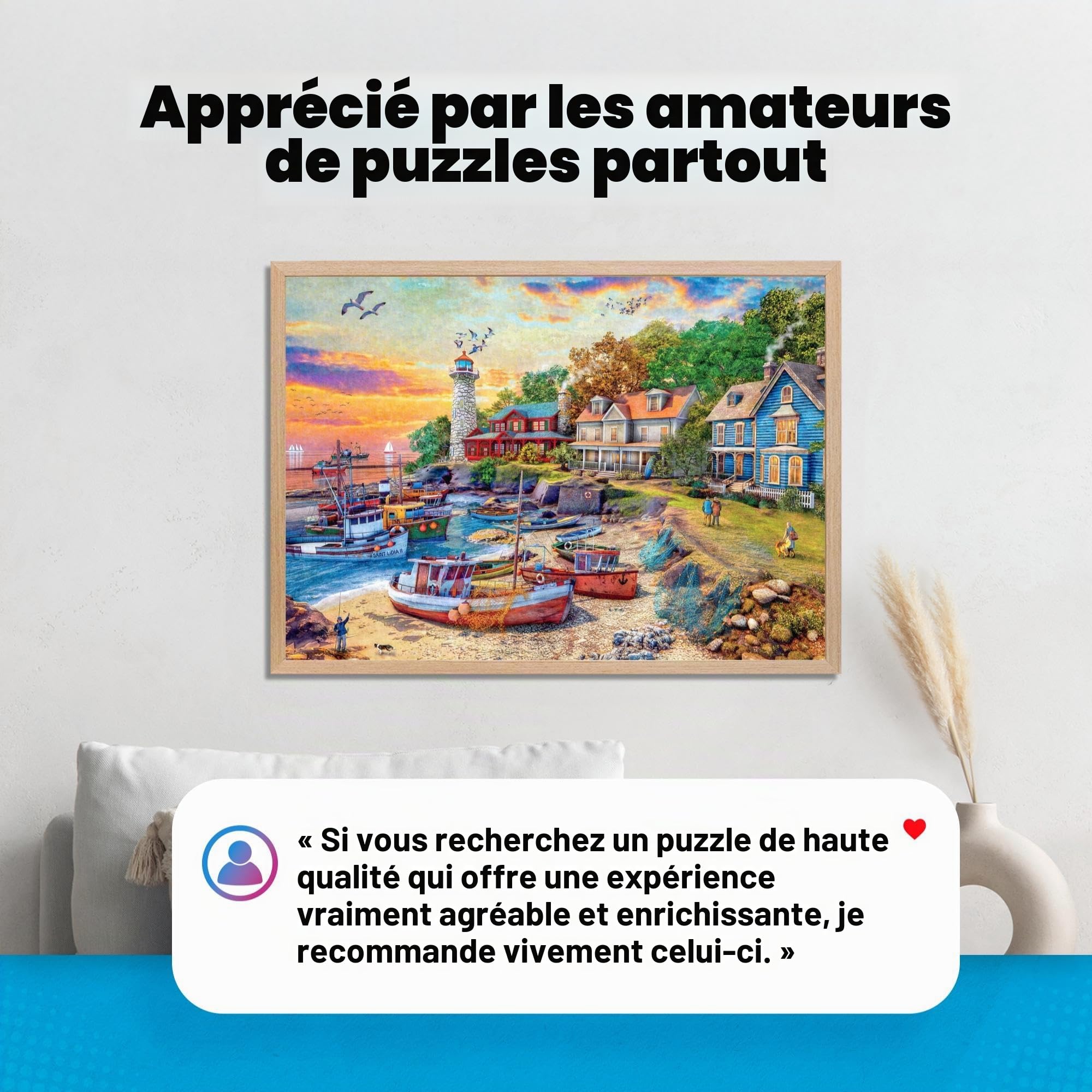 Buffalo Games – Dominic Davison – Puzzle de 2 000 pièces pour adultes – Puzzle stimulant parfait pour les soirées de jeu – Taille de puzzle fini 54,3 x 38,1 cm - Ville portuaire américaine