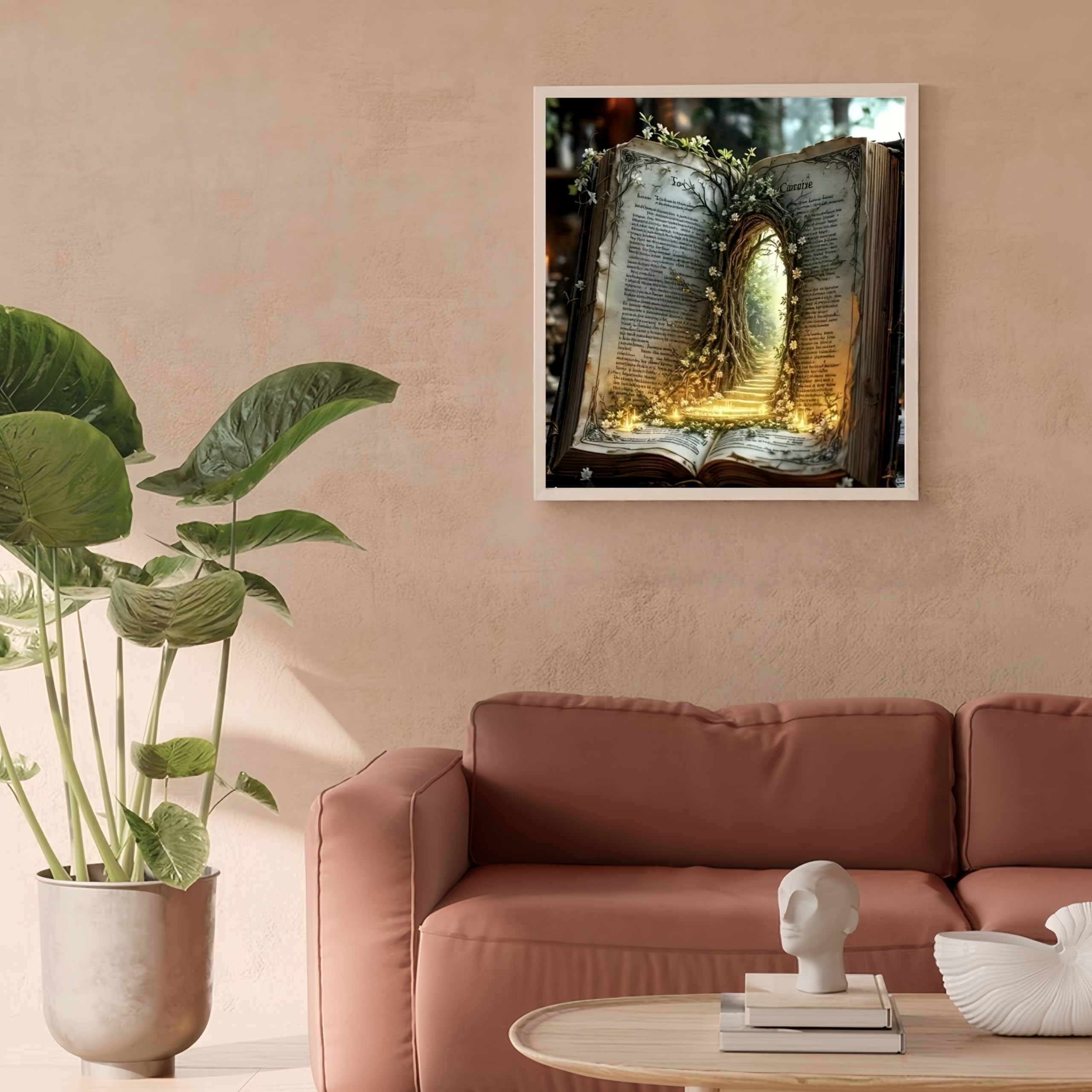 Kit per pittura con diamanti per principianti, kit per adulti, pittura magica per porte e libri, 5D, fai da te, decorazione per pareti di casa, 35 x 35 cm