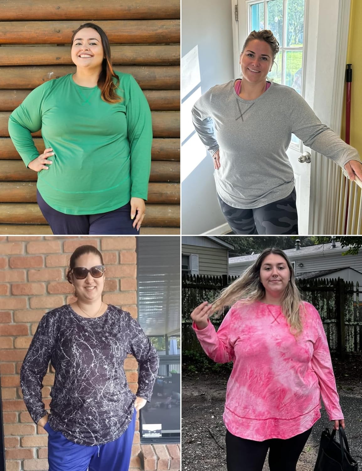 COOTRY Plus Size Workout Tops for Women Long Sleeve Shirts Breathable Dry Fit Athletic Gym Yoga Clothes - Image 5