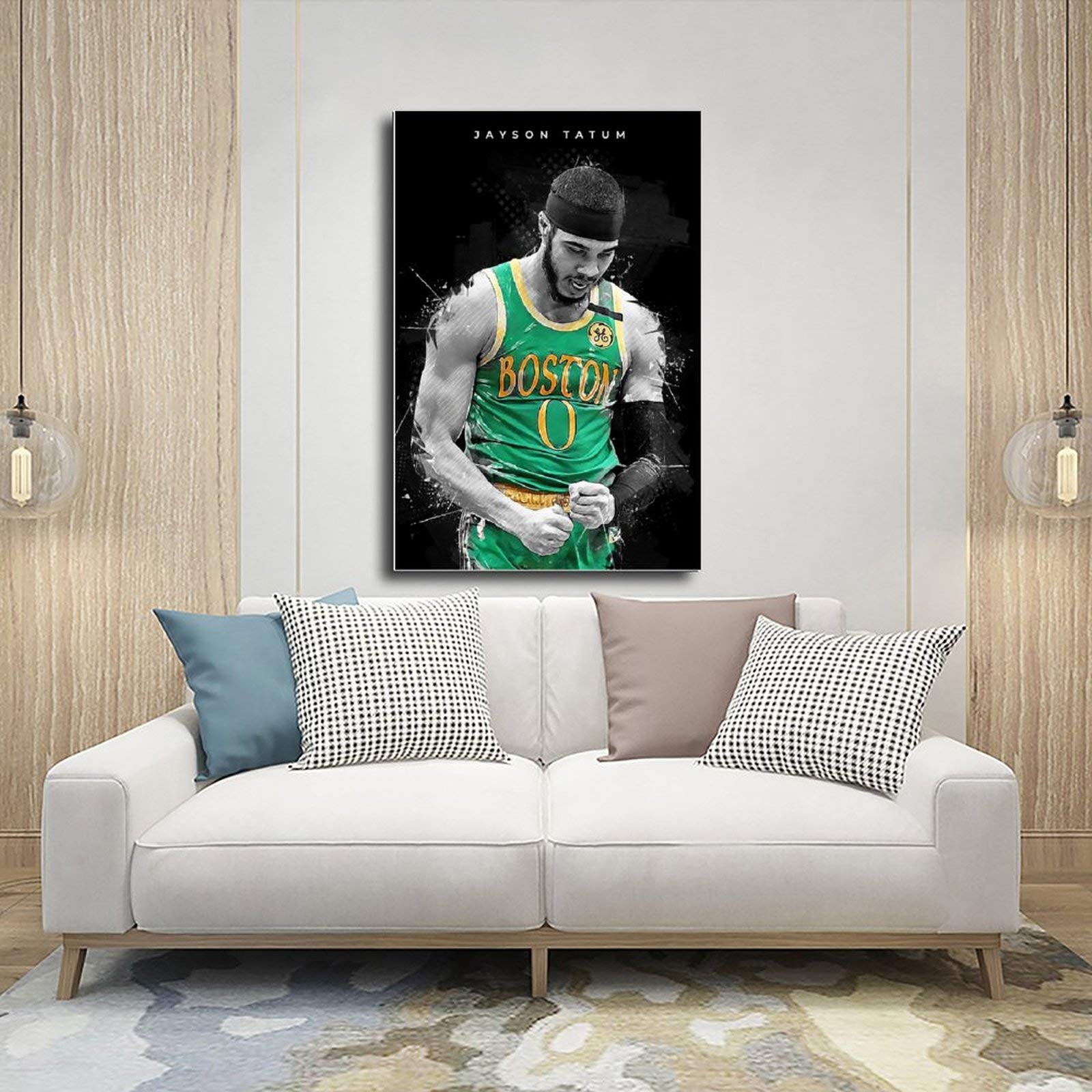 BAVIEN Jayson Tatum Basketball Poster Canvas Print – 24x36 Inch (60x90cm), Wall Art Decor For Living Room, Bedroom