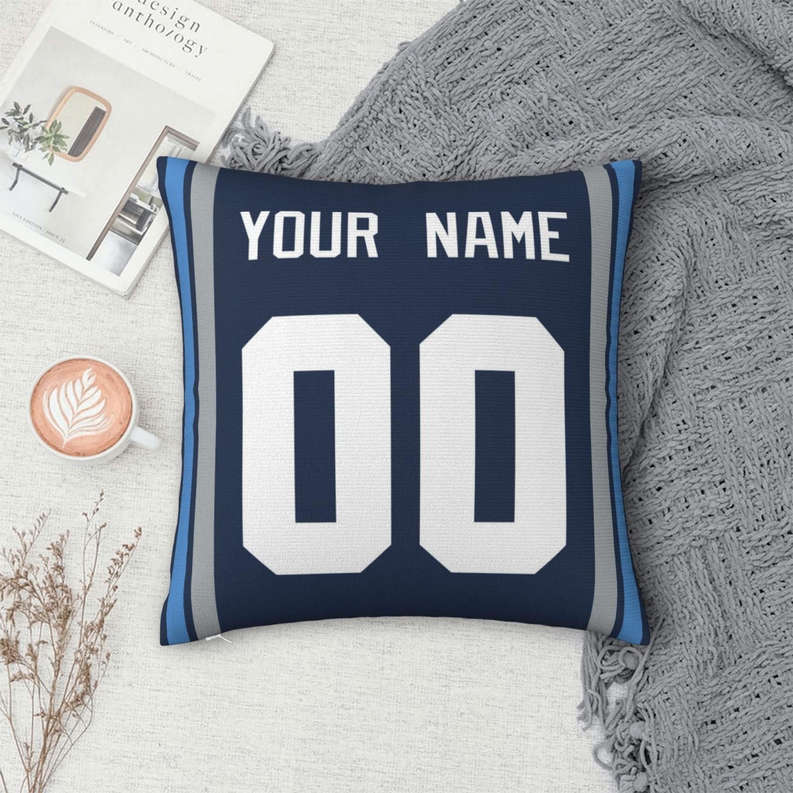 MMAOLP Custom Name and Number Pillow Case,Personalized Pillowcase for Family,Throw Pillow Cover Gift for Sofa Couch Bed Chair Decorative Multiple Size Options 24x24 Inch