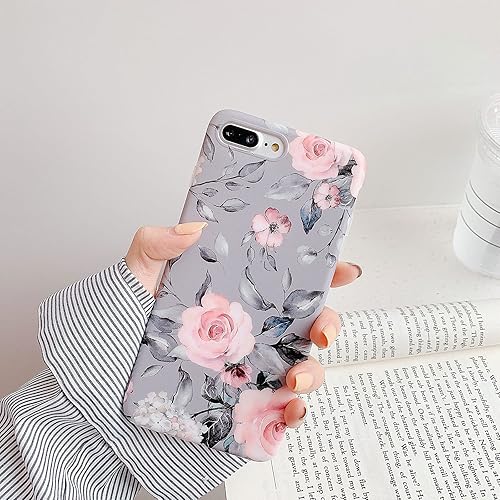 Miniatura 3 de YeLoveHaw Funda para iPhone 8 Plus/7 Plus para niñas, flexible, suave, delgada, protectora completa, linda funda de teléfono con estampado floral