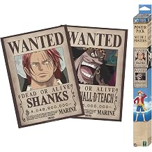 GB eye - ONE PIECE Set of 2 Chibi Posters Wanted Shanks & Blackbeard
