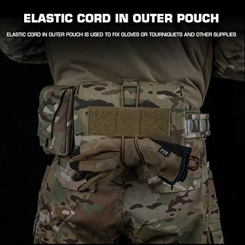 2-in-1 1FAK Lateral Pull Medical Compact T.rauma Bag Molle Rapid Deployment First Aid Bag Molle System (Black)
