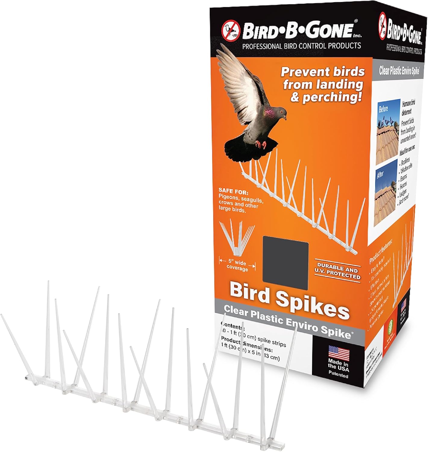 Bird B Gone EnviroSpike Plastic Anti Bird Spikes (10